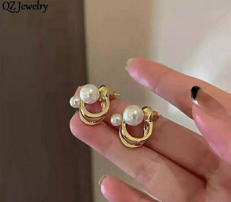 Korean Ear Studs with Pearl - Urban Era Jewel