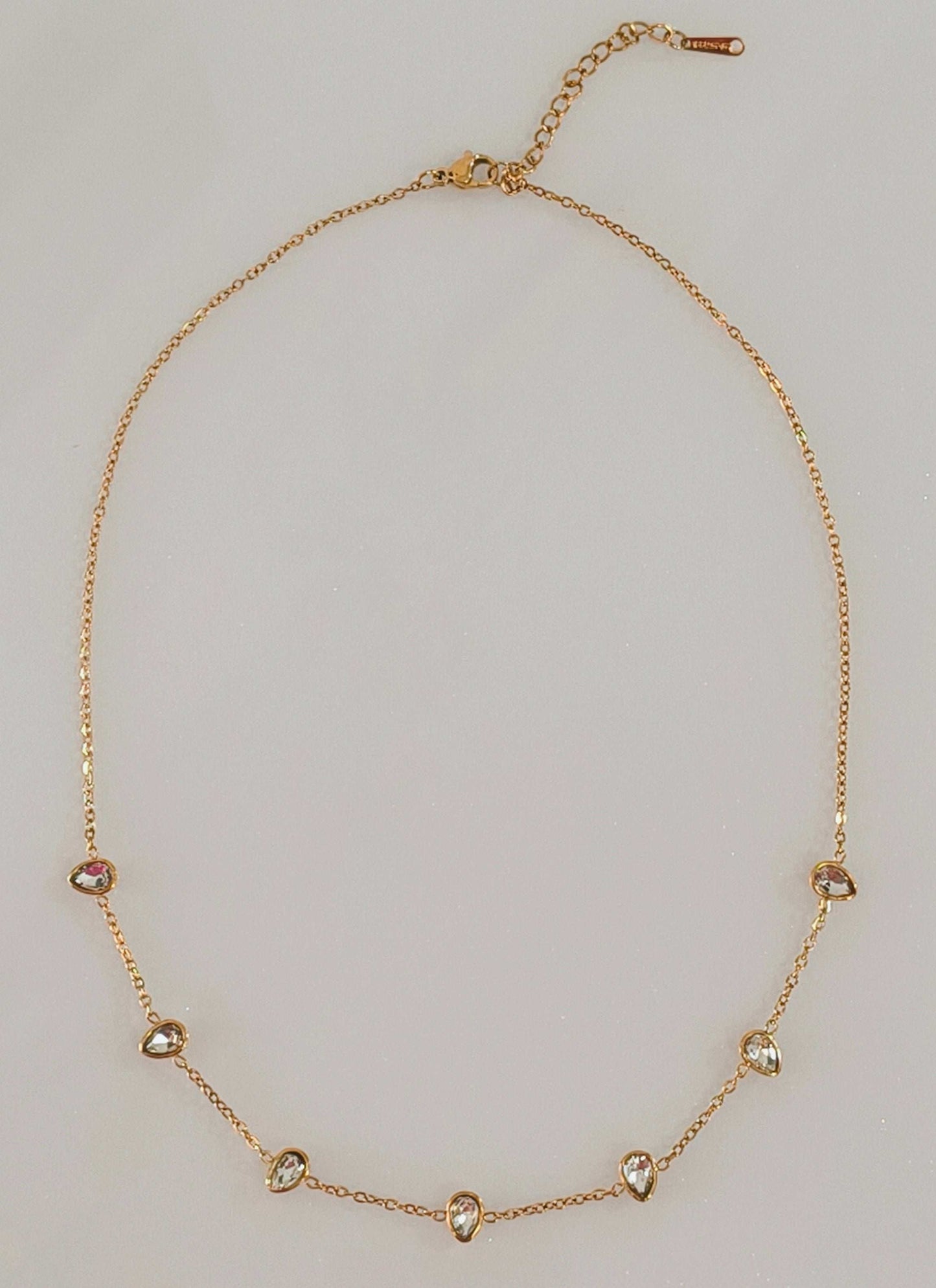 Anitarnish Diamond Drops Chain Necklace 18K Gold Plated