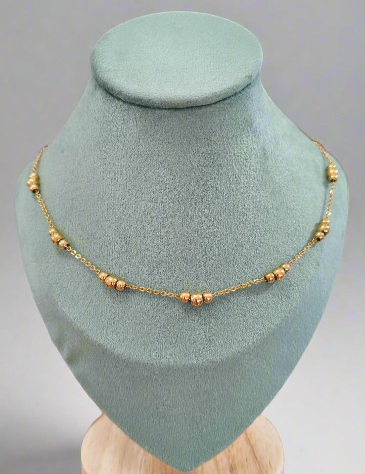 Anitarnish Classic Golden Beads Necklace 18K Gold Plated