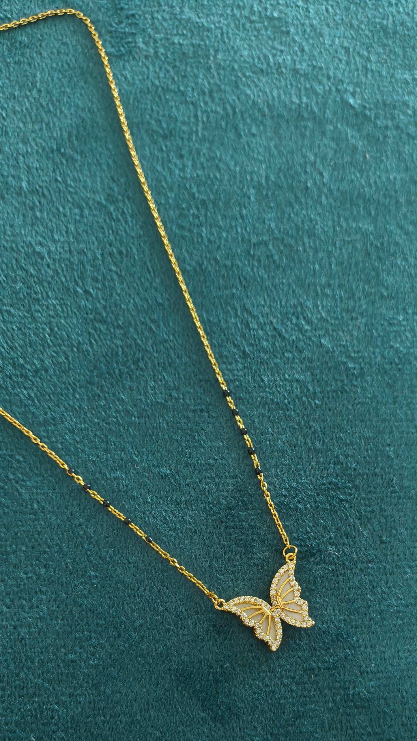 Anti Tarnish Butterfly Style Mangalsutra 18K Gold Plated