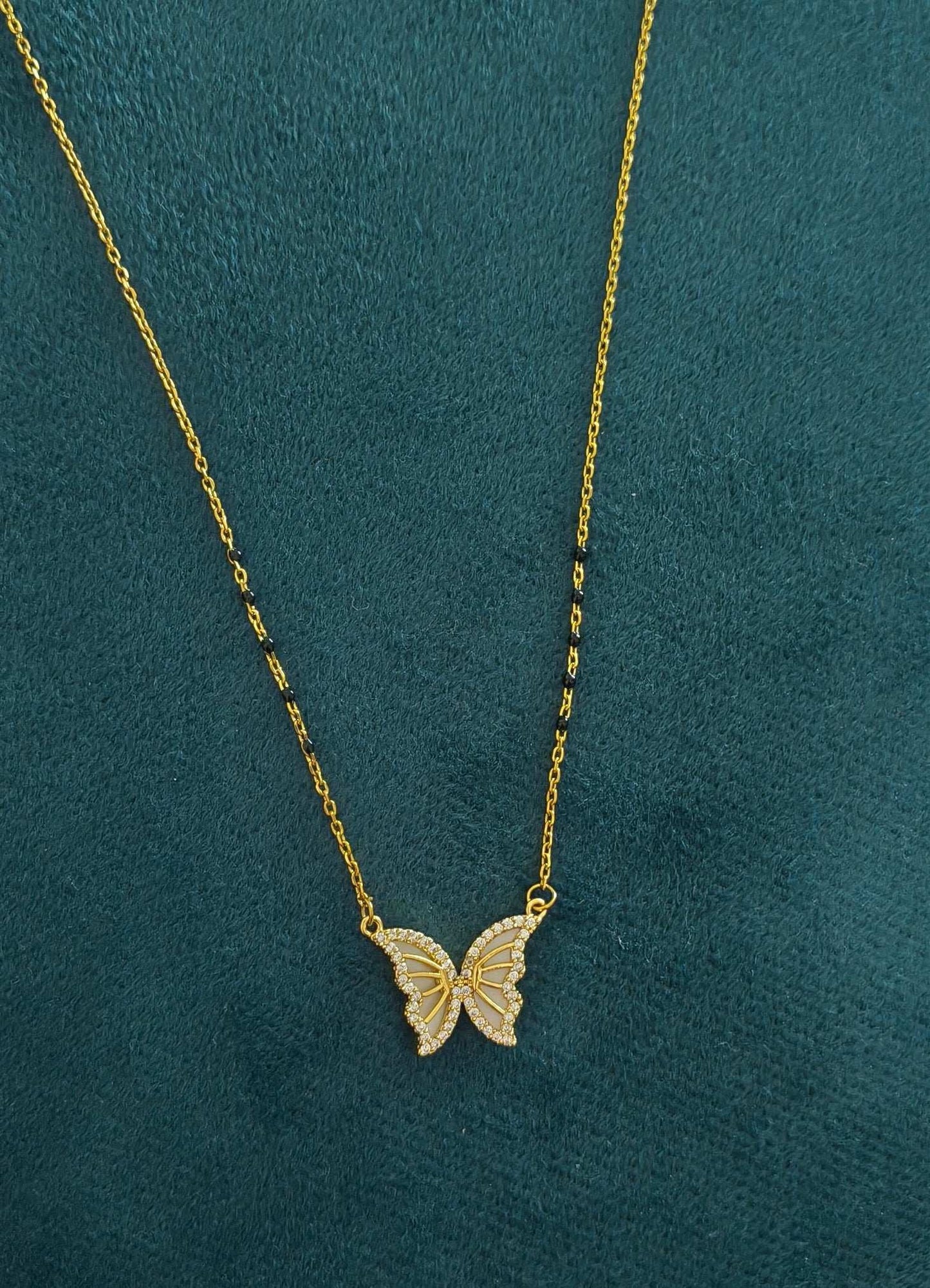 Anti Tarnish Butterfly Style Mangalsutra 18K Gold Plated