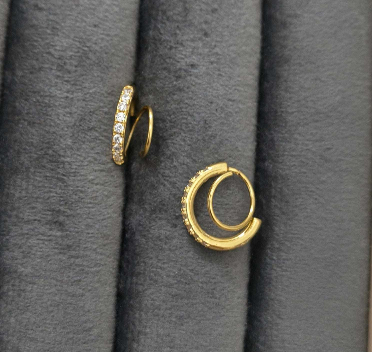 Anti Tarnish Diamond Twirl EarCuff Earrings 18K Gold Plated
