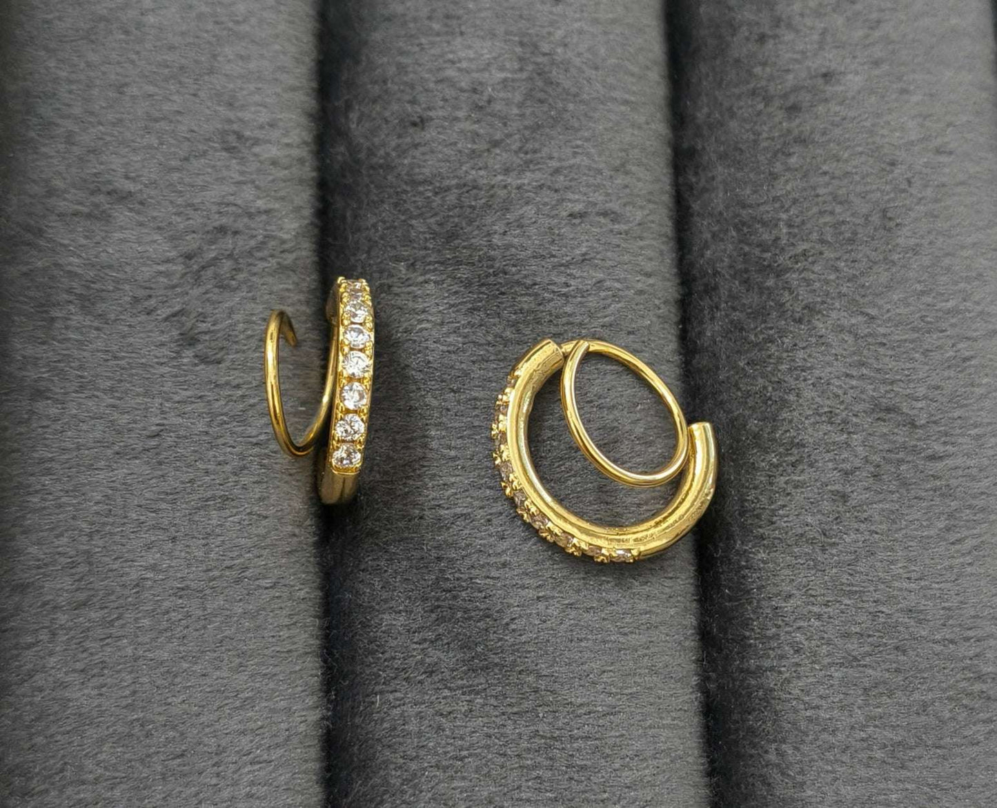 Anti Tarnish Diamond Twirl EarCuff Earrings 18K Gold Plated
