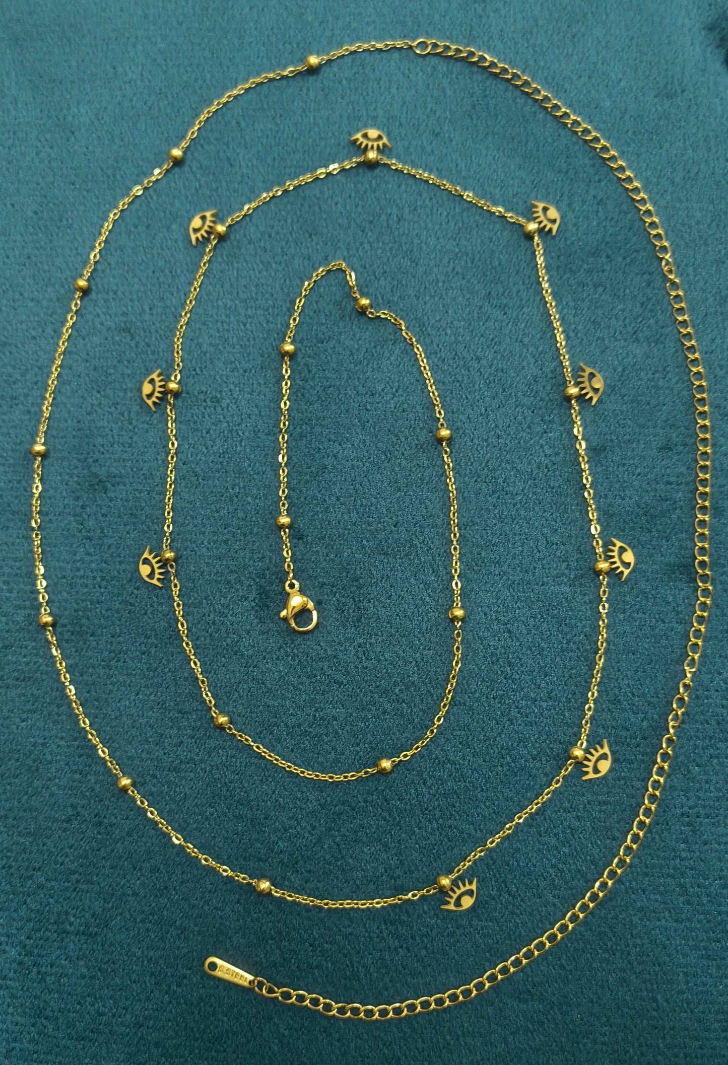 Anti Tarnish Evil Eye Charm Waist Chain 18K Gold Plated