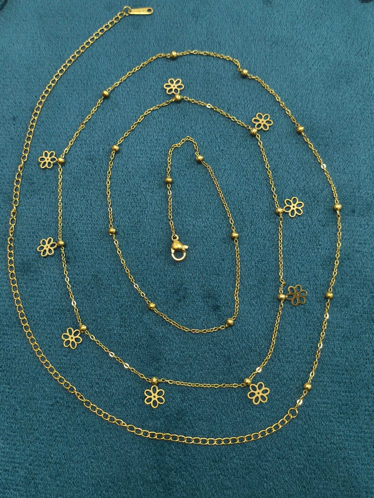 Anti Tarnish Flower Charm Waist Chain 18K Gold Plated