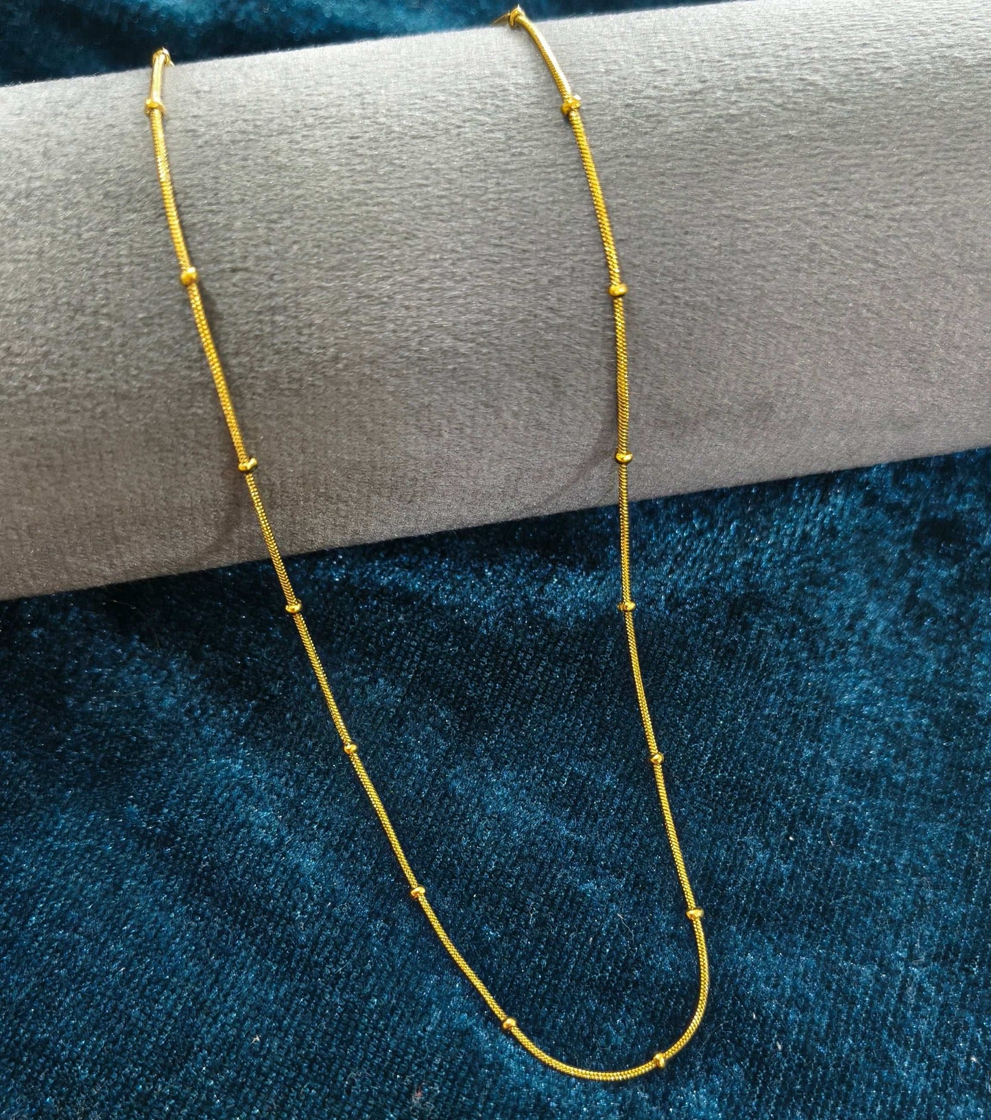 Anti Tarnish Golden Beads Chain 18K Gold Plated