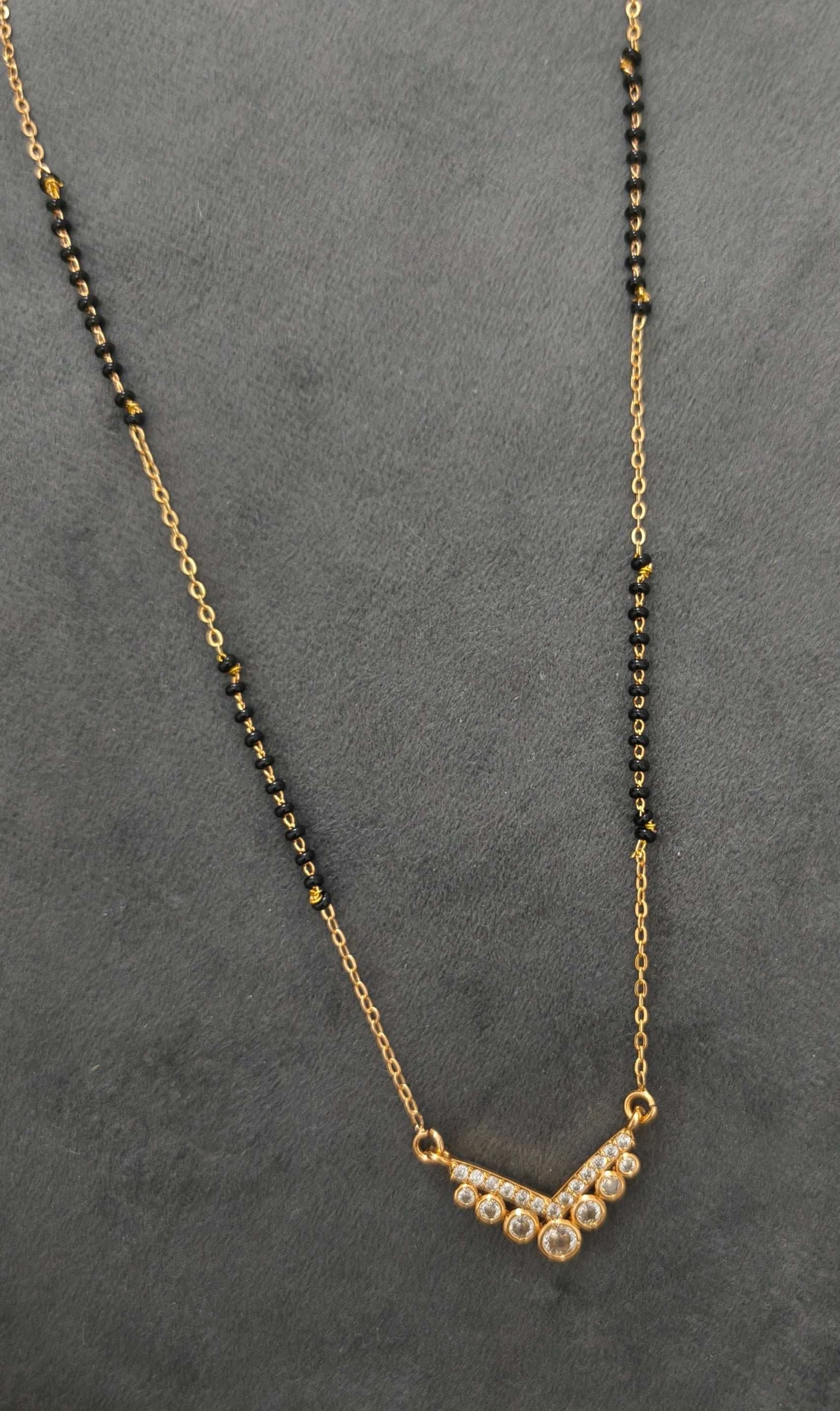 Anti Tarnish Rosegold Diamond Mangalsutra 18K Gold Plated