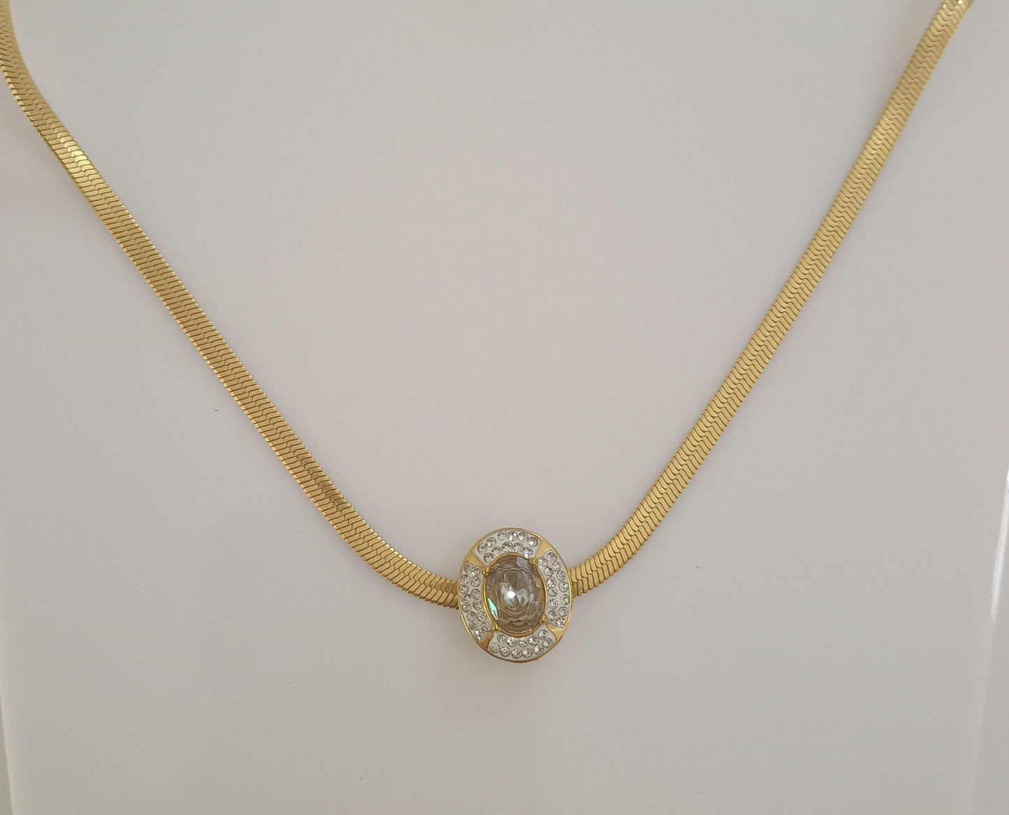 Anti Tarnish Snake Chain Diamond Choker Style Necklace