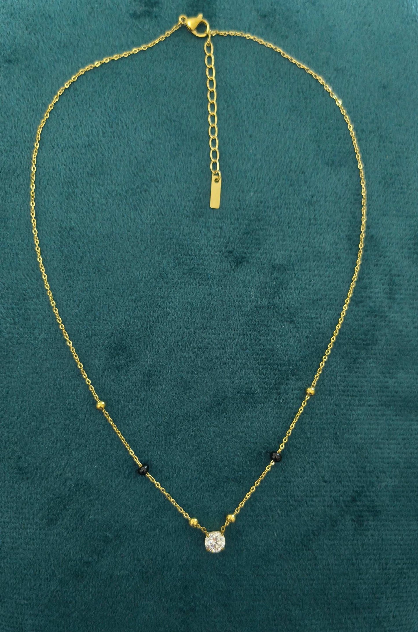 Anti Tarnish Stylish Solitaire Mangalsutra 18K Gold Plated