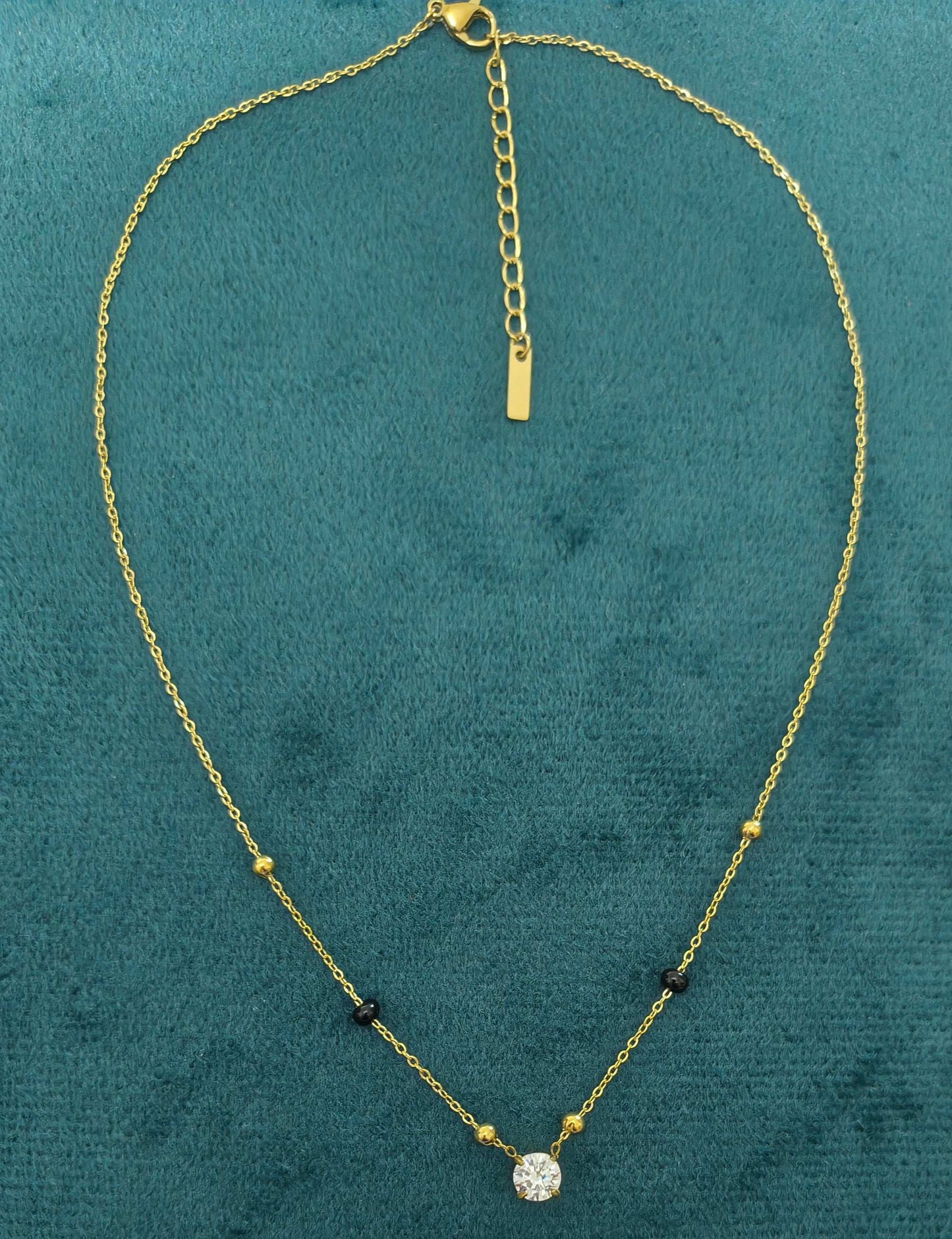 Anti Tarnish Stylish Solitaire Mangalsutra 18K Gold Plated