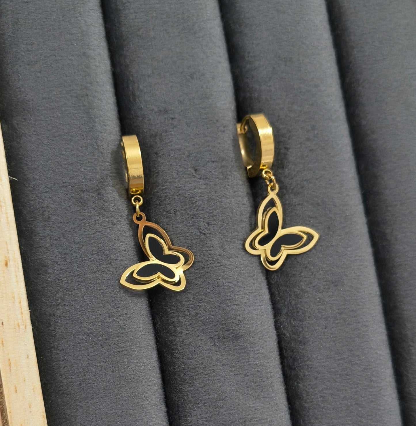 Anti Tarnish 3D Butterfly Drop 18K Gold Plated