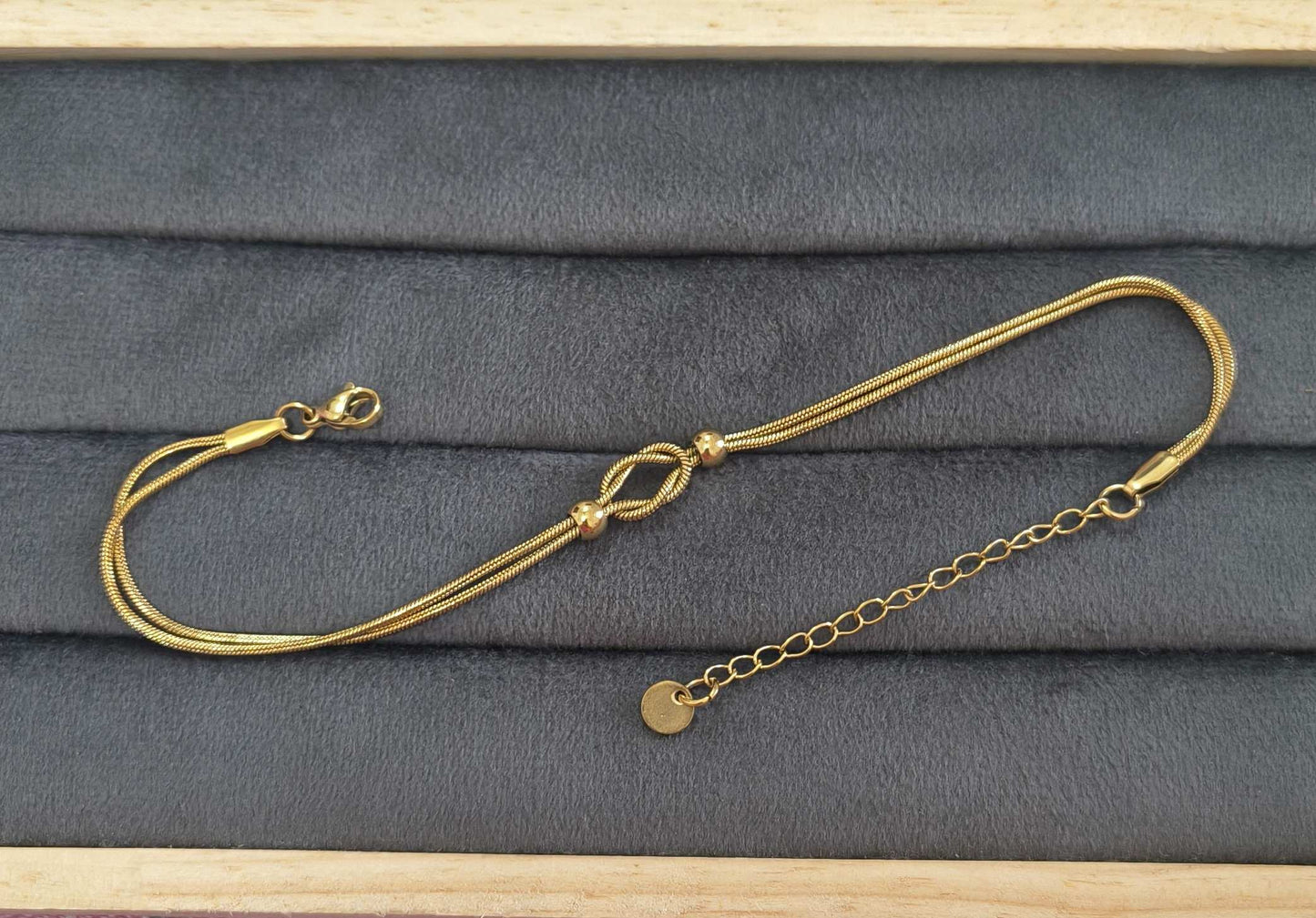 Anti Tarnish Anklet Trendy Love Knot Anklet 18K Gold Plated