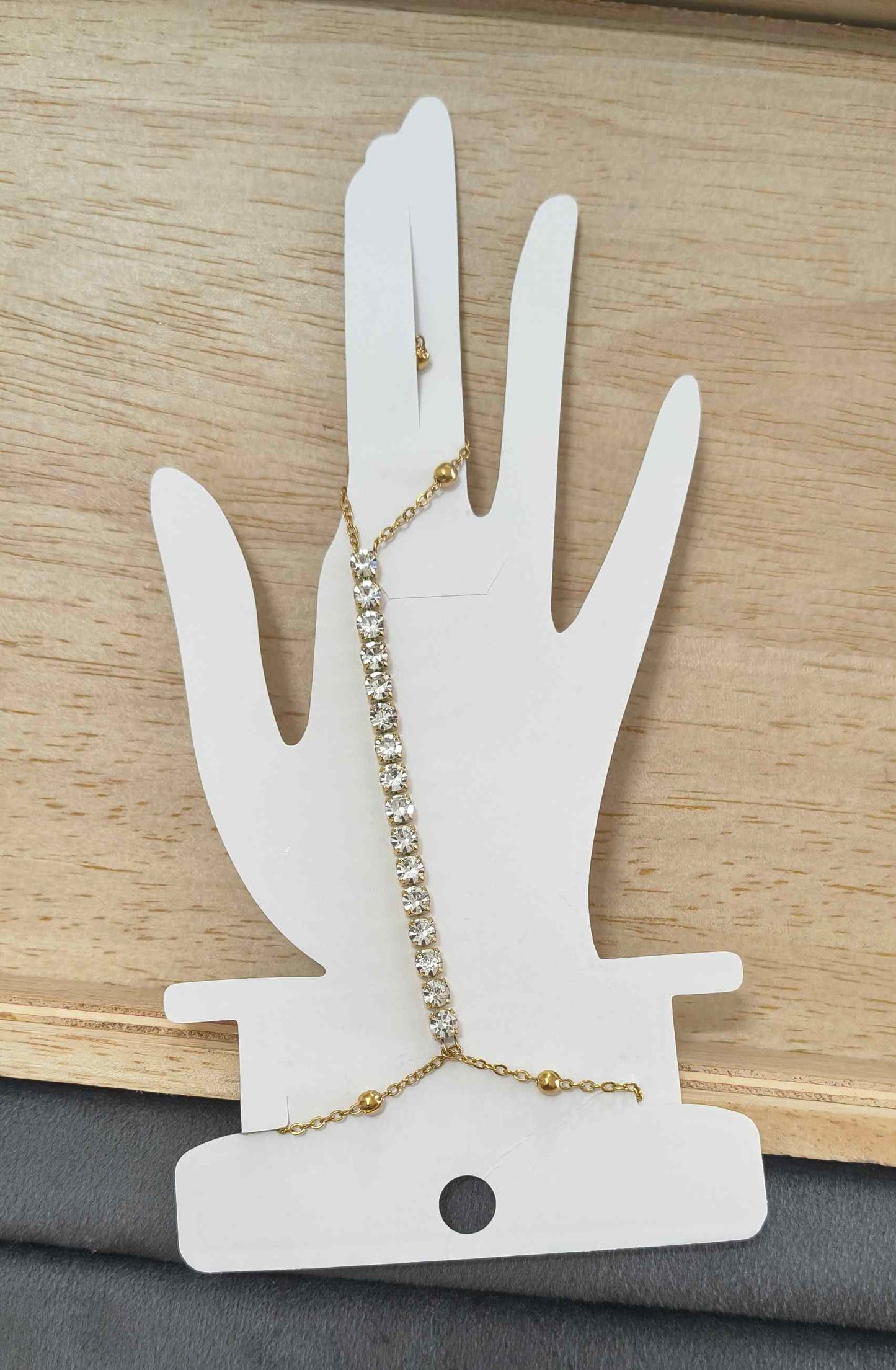 Anti Tarnish Bead Tennis Hand Chain Bracelet 18K Gold Plated