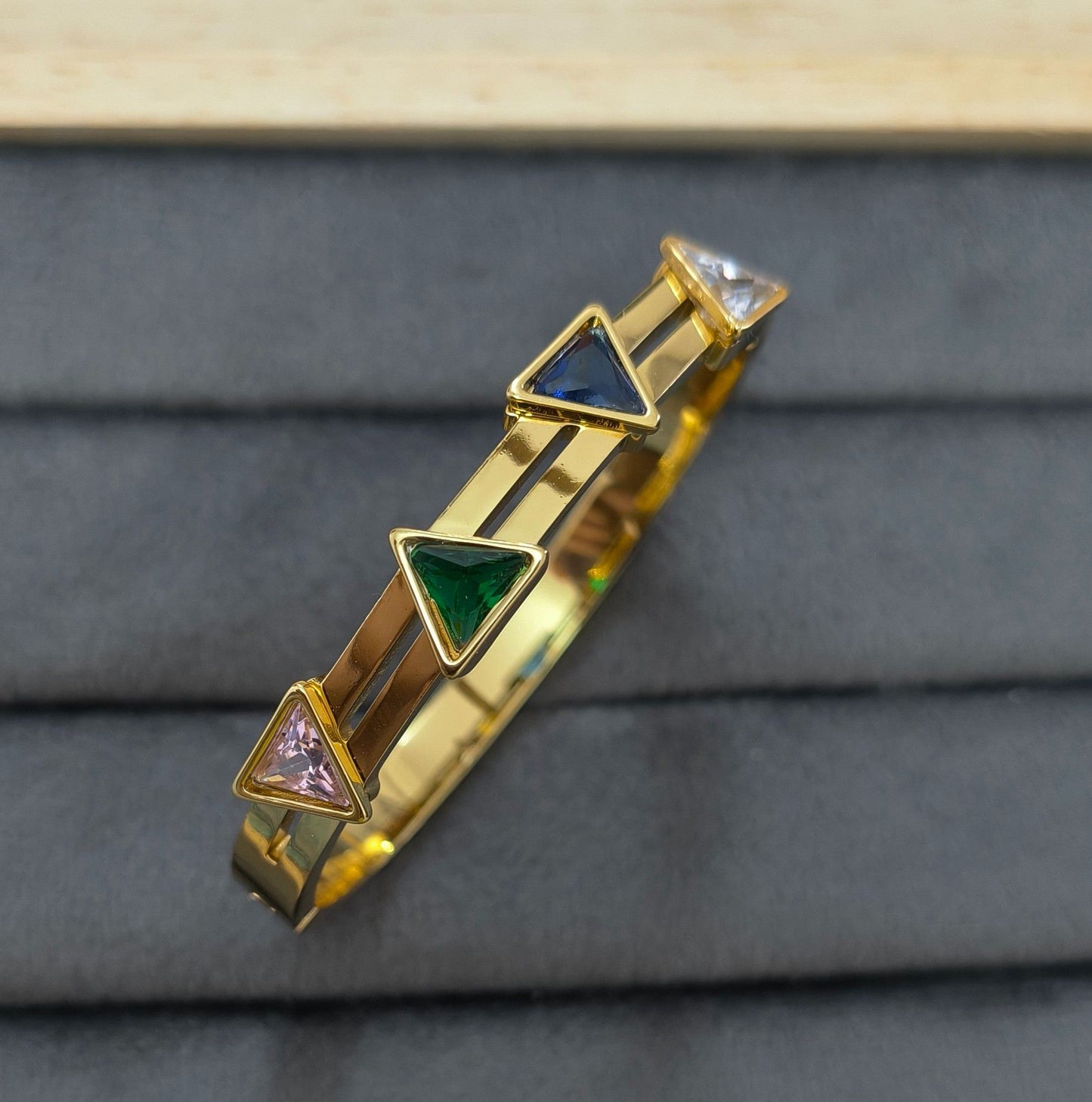 Anti Tarnish Bracelet Babysize Multicolor Triangle 18K Gold