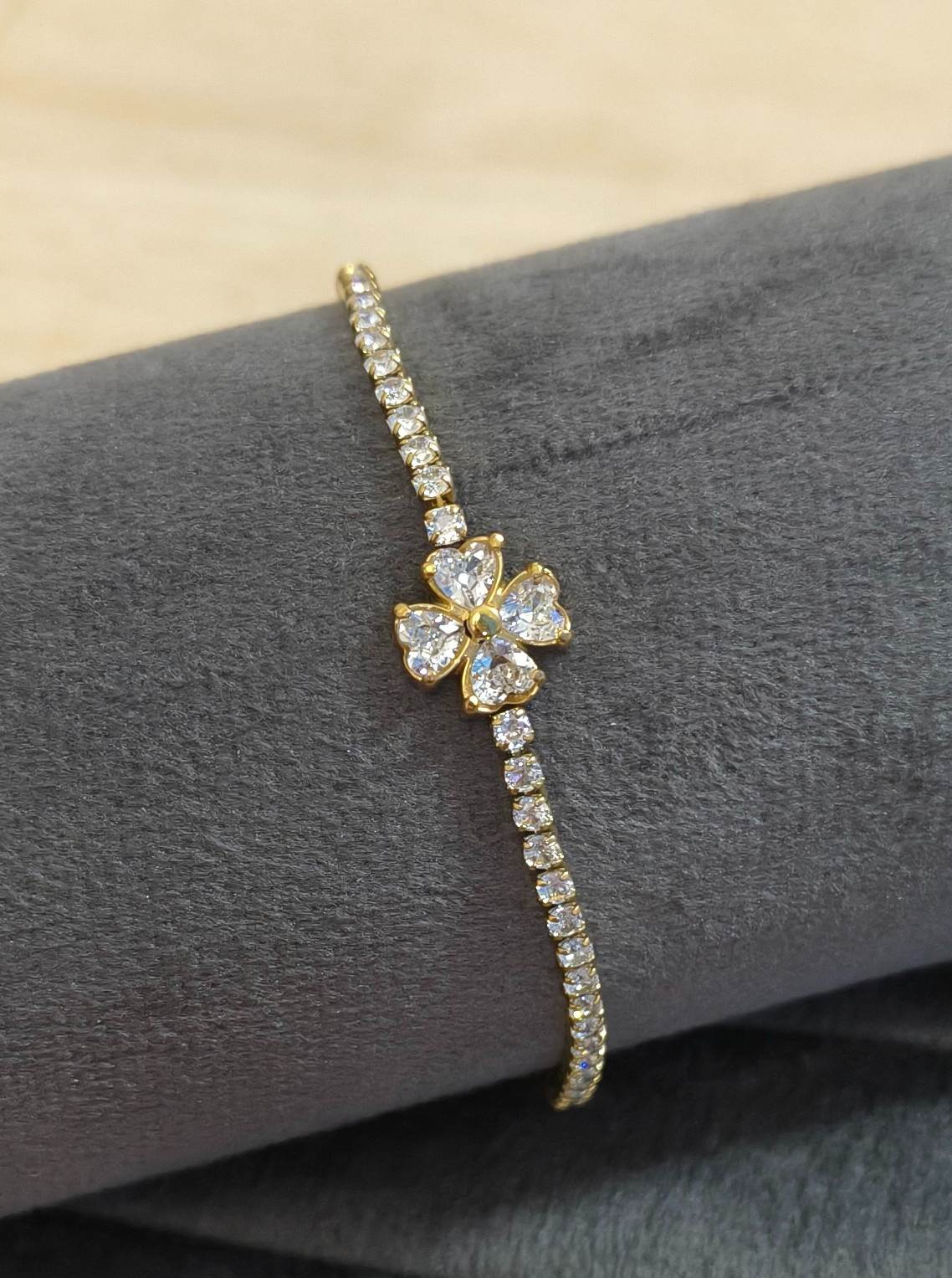Anti Tarnish Bracelet Flora Tennis Bracelet 18K Gold Plated