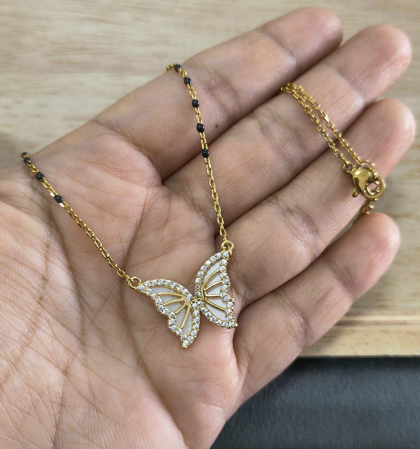 Anti Tarnish Butterfly Style Mangalsutra 18K Gold Plated