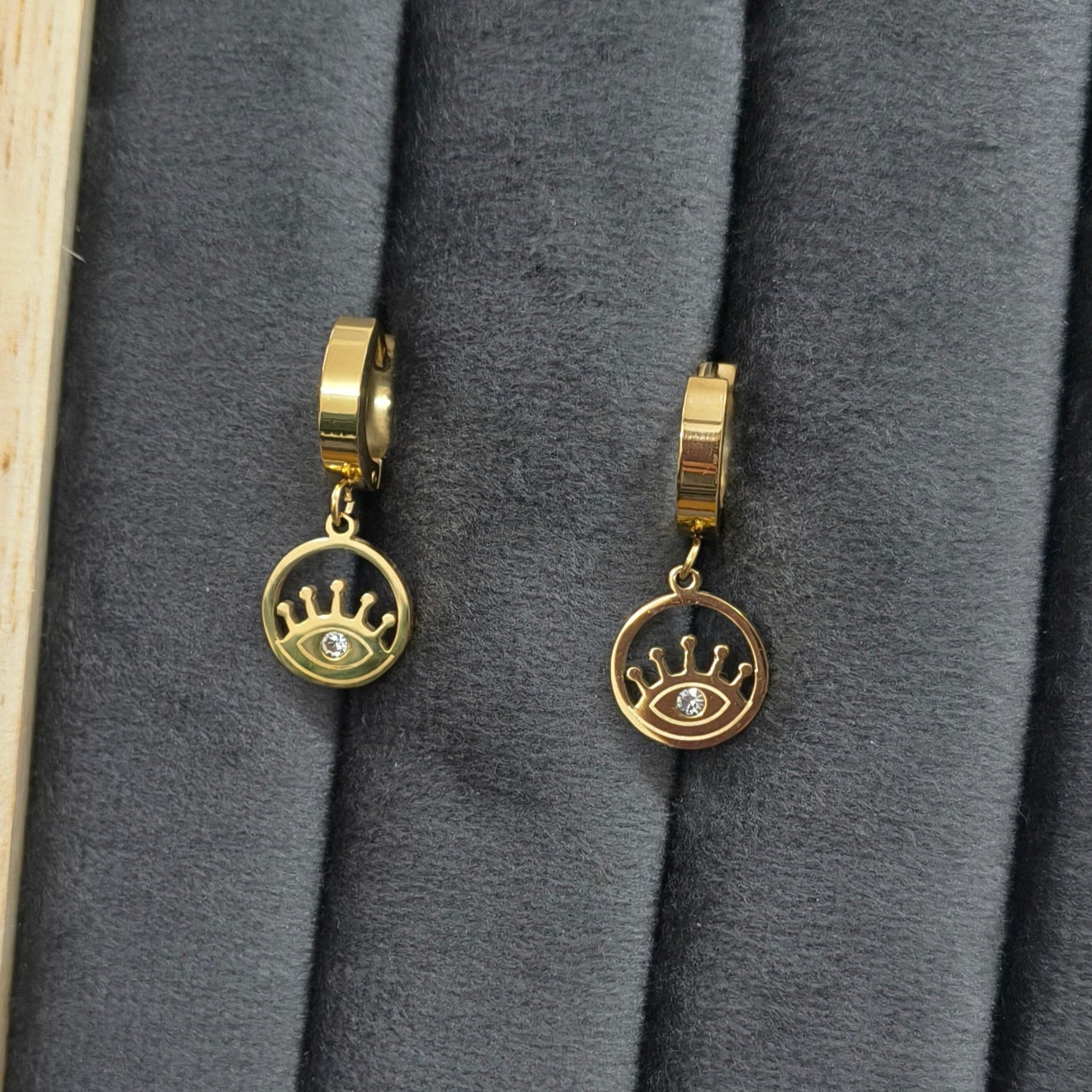 Anti Tarnish Cute Evil Eye Drop Earring 18K Gold Plated