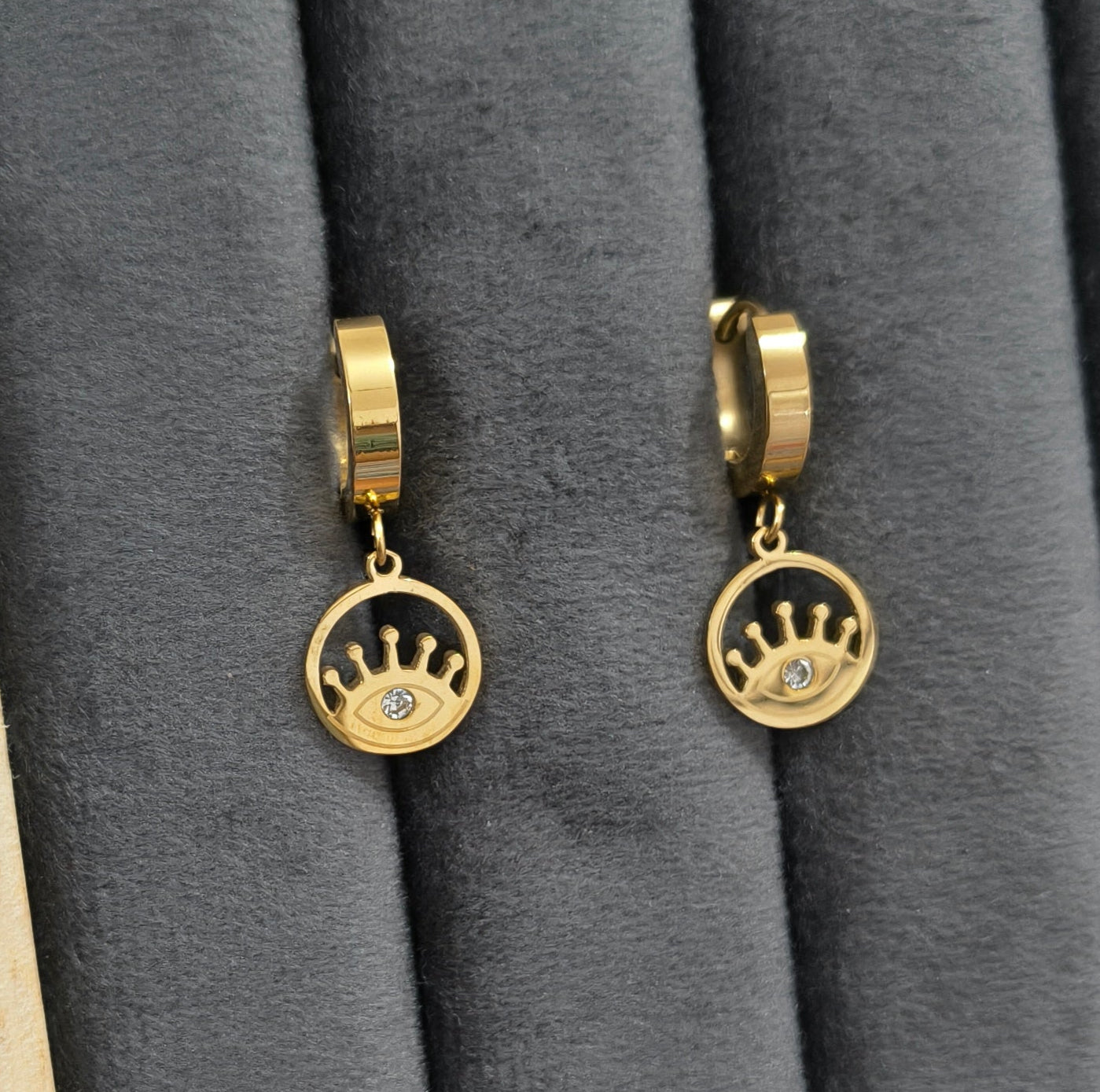 Anti Tarnish Cute Evil Eye Drop Earring 18K Gold Plated