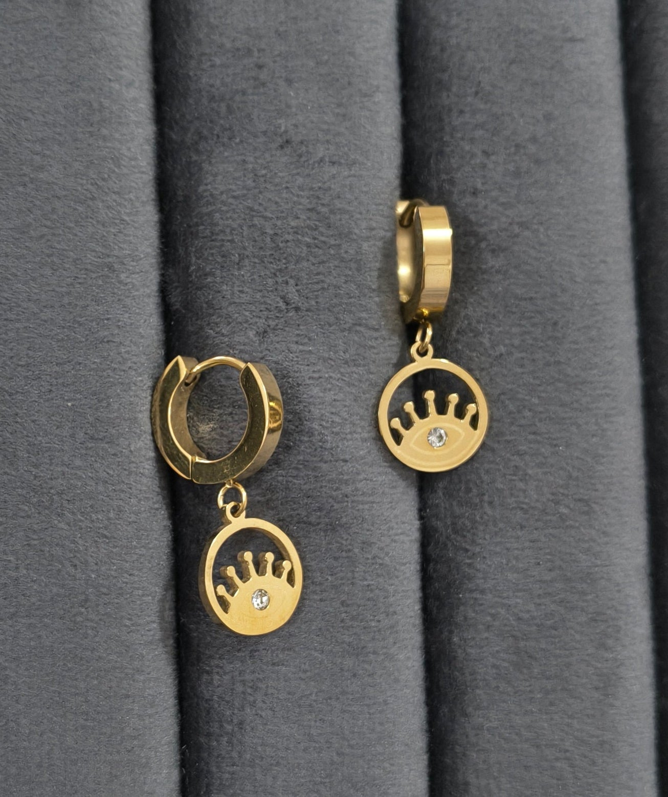 Anti Tarnish Cute Evil Eye Drop Earring 18K Gold Plated