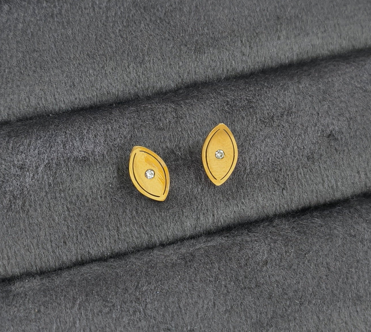 Anti Tarnish Dainty Evil Eye Studs Earring 18K Gold Plated
