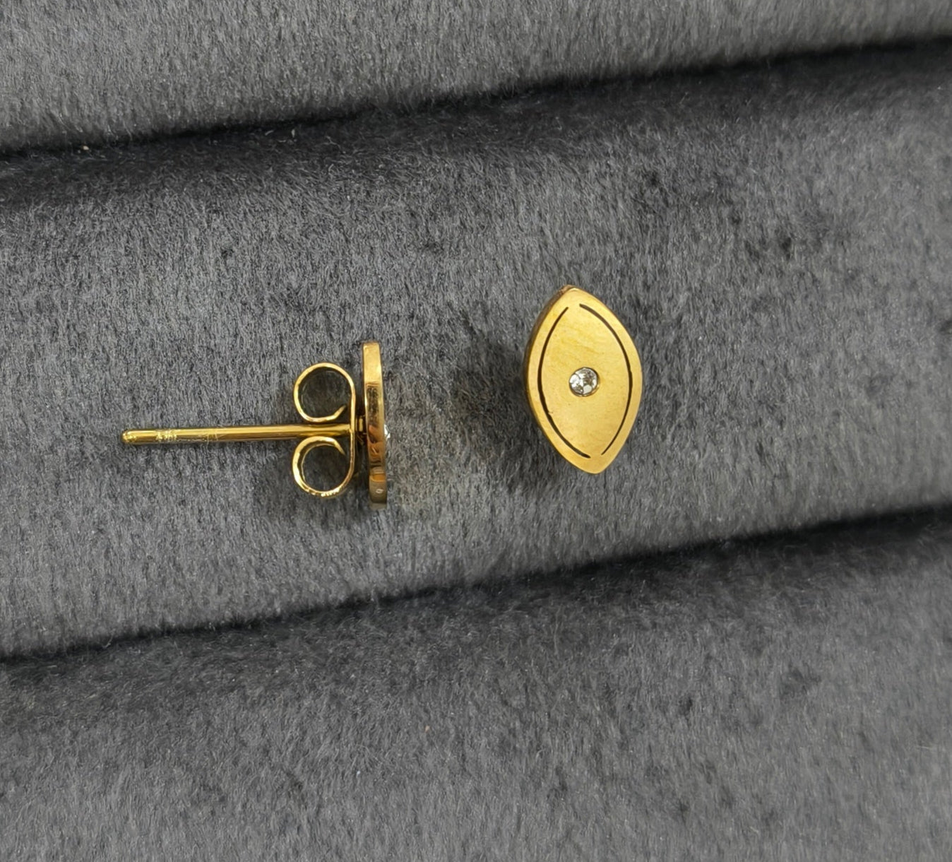 Anti Tarnish Dainty Evil Eye Studs Earring 18K Gold Plated