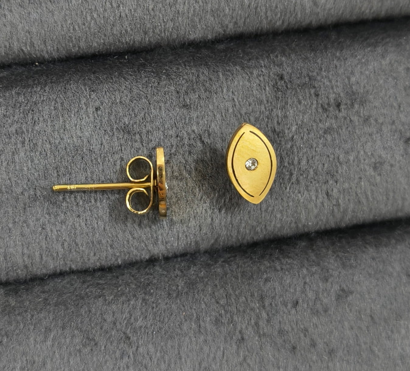 Anti Tarnish Dainty Evil Eye Studs Earring 18K Gold Plated