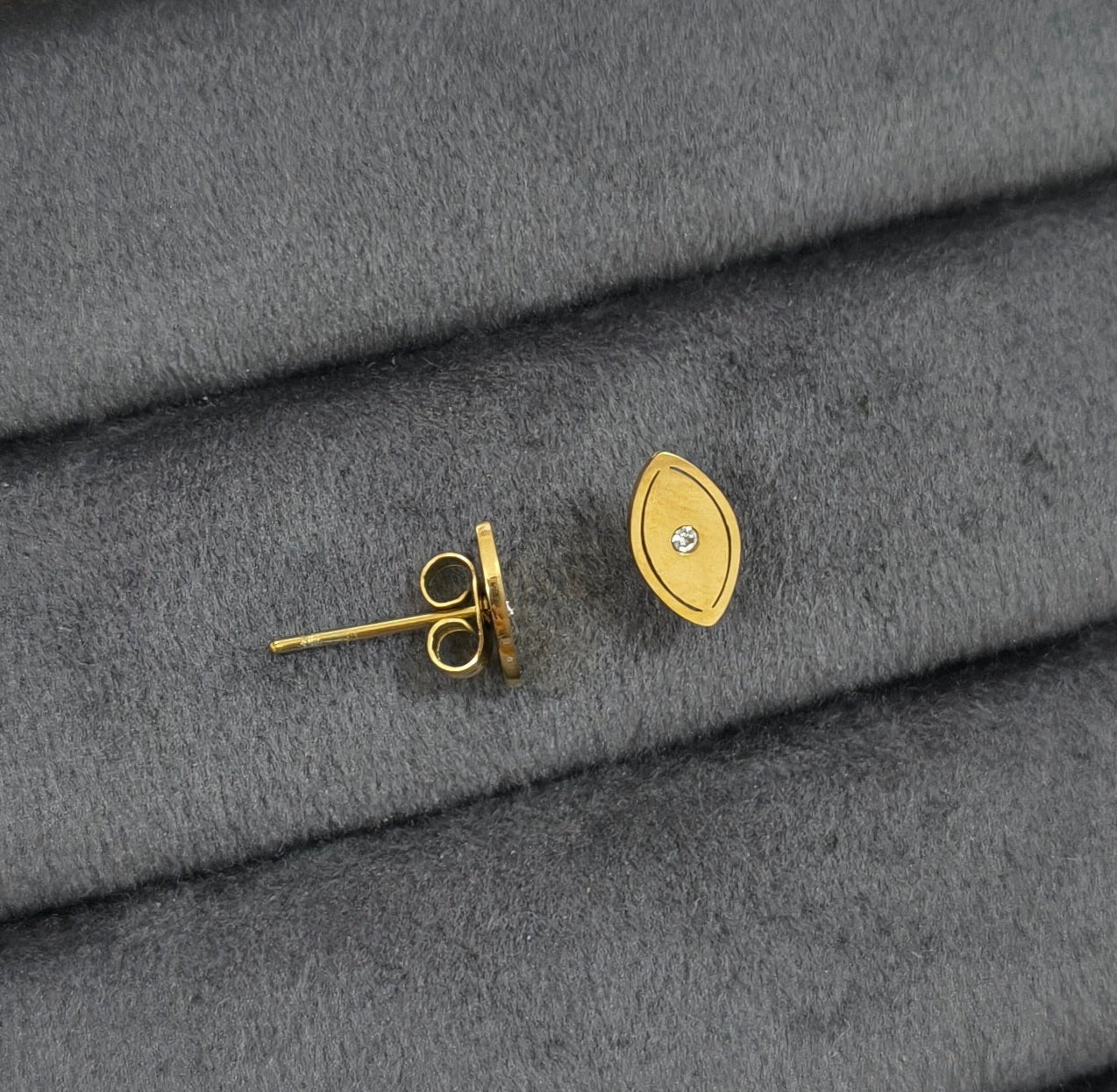 Anti Tarnish Dainty Evil Eye Studs Earring 18K Gold Plated