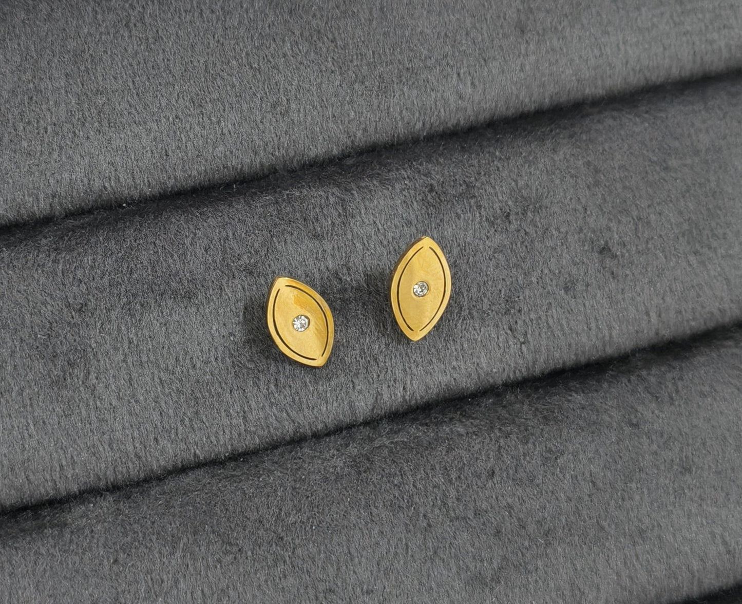 Anti Tarnish Dainty Evil Eye Studs Earring 18K Gold Plated