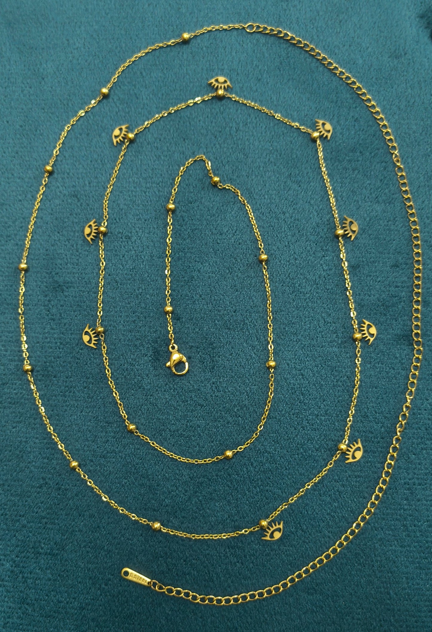 Anti Tarnish Evil Eye Charm Waist Chain 18K Gold Plated