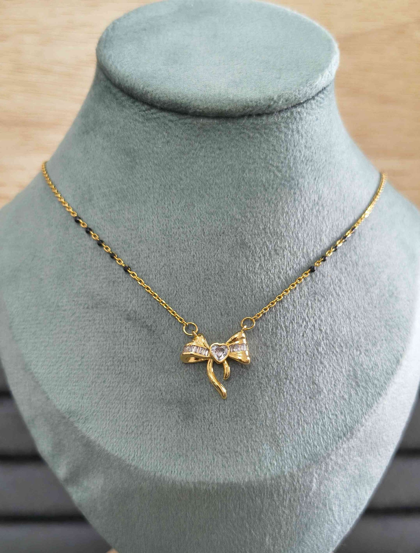 Anti Tarnish Mangalsutra Trendy Bow Style 18K Gold Plated