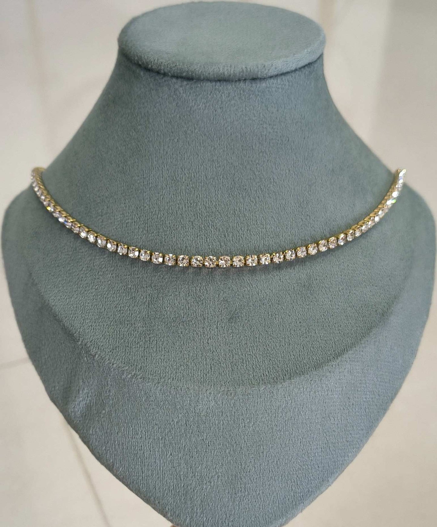 Anti Tarnish Necklace Tennis Chain 18K Gold Plated