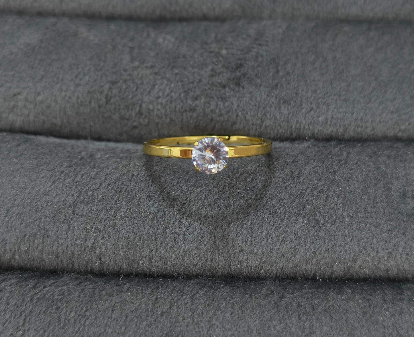 Anti Tarnish Propose Solitaire Ring 18K Gold Plated