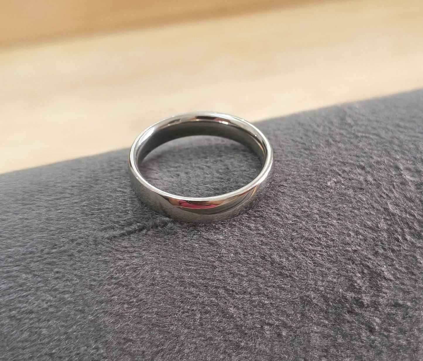 Anti Tarnish Ring Unisex Silver Band Ring 18K Gold Plated