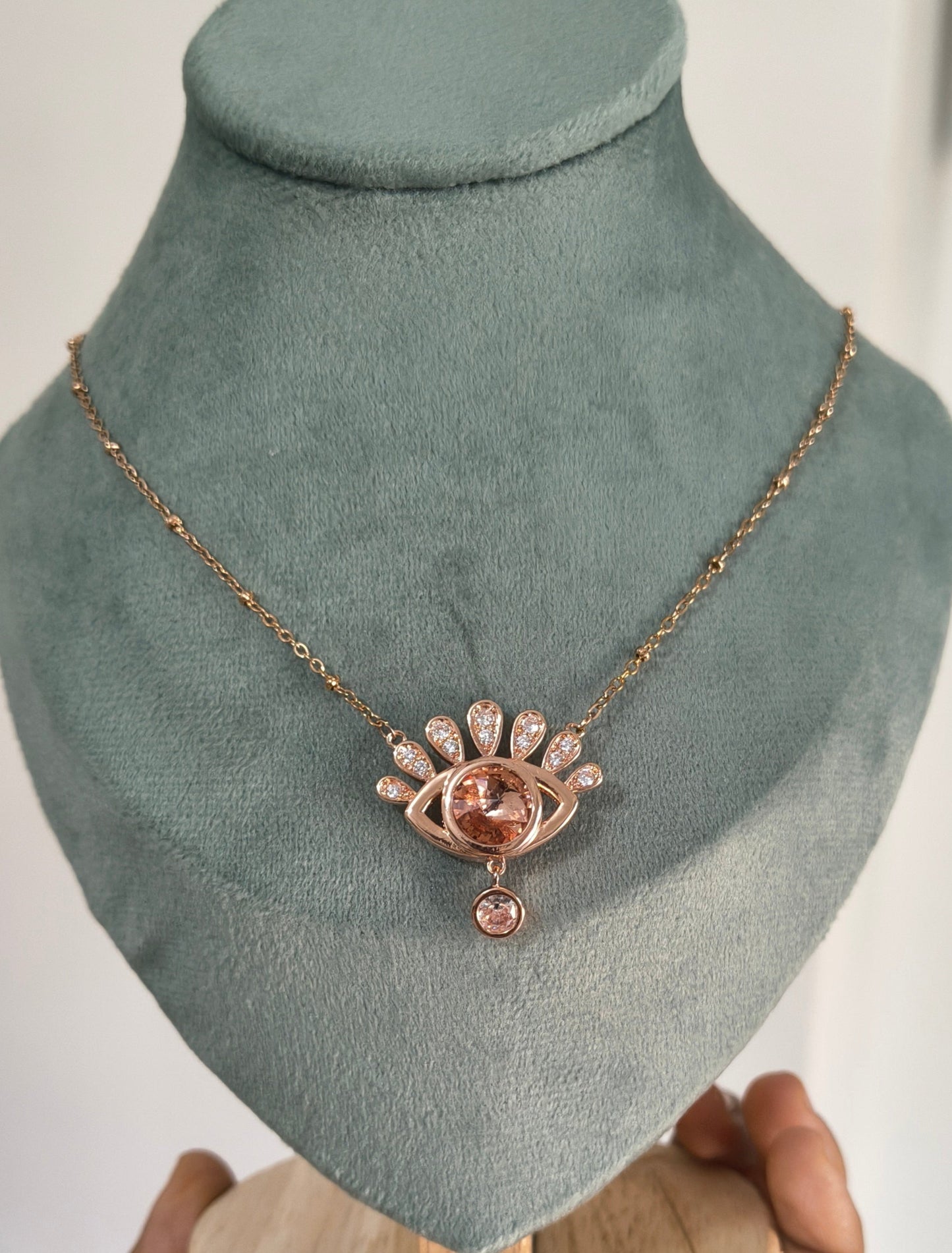 Anti Tarnish Seven Stone Changeable Evil Eye Necklace