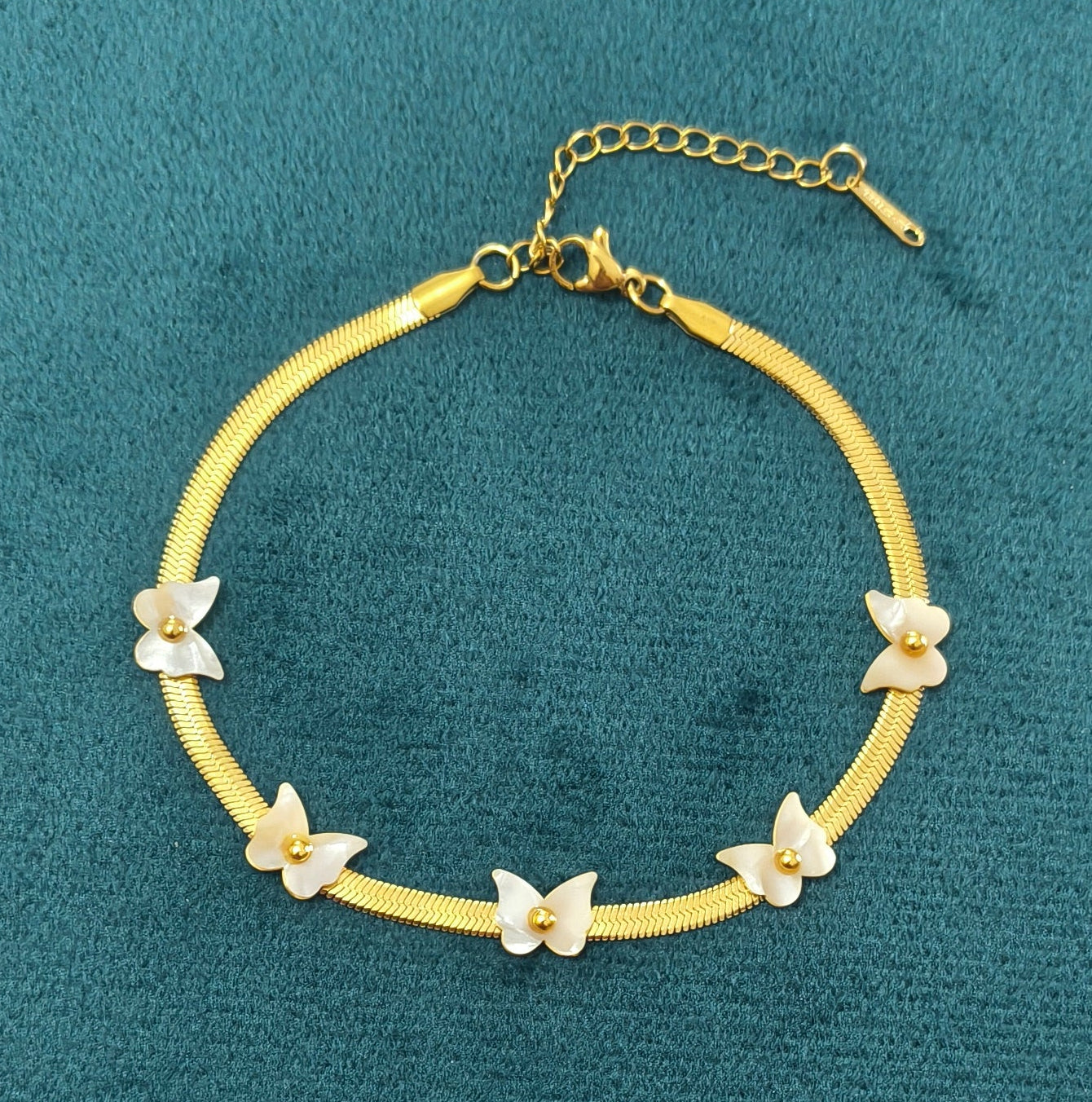 Anti Tarnish Shiny Butterfly Anklet 18K Gold Plated