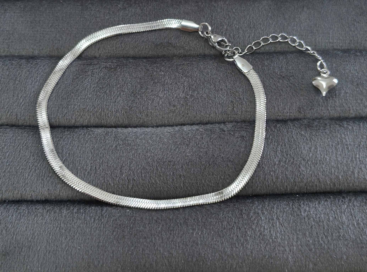 Anti Tarnish Silver Stainless Steel Snake Chain Anklet