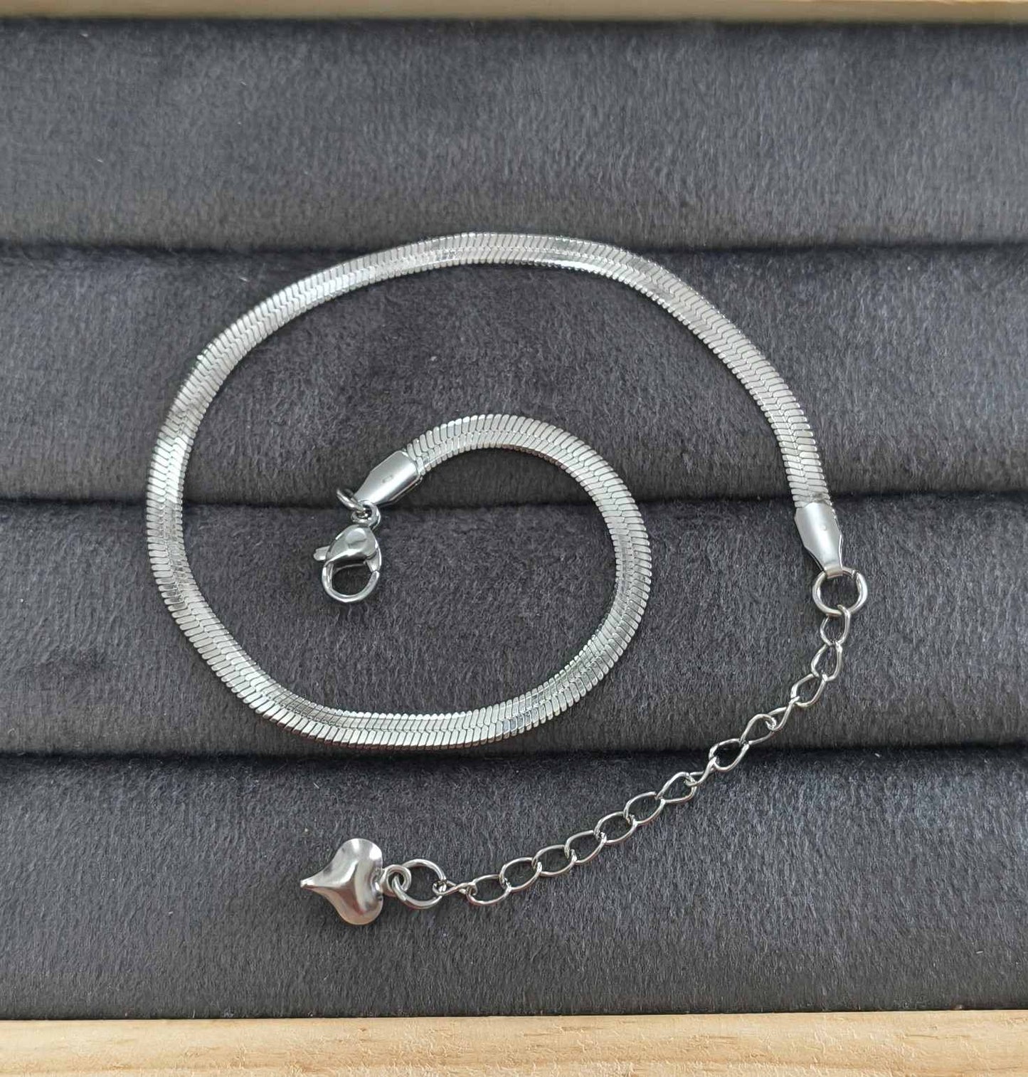 Anti Tarnish Silver Stainless Steel Snake Chain Anklet