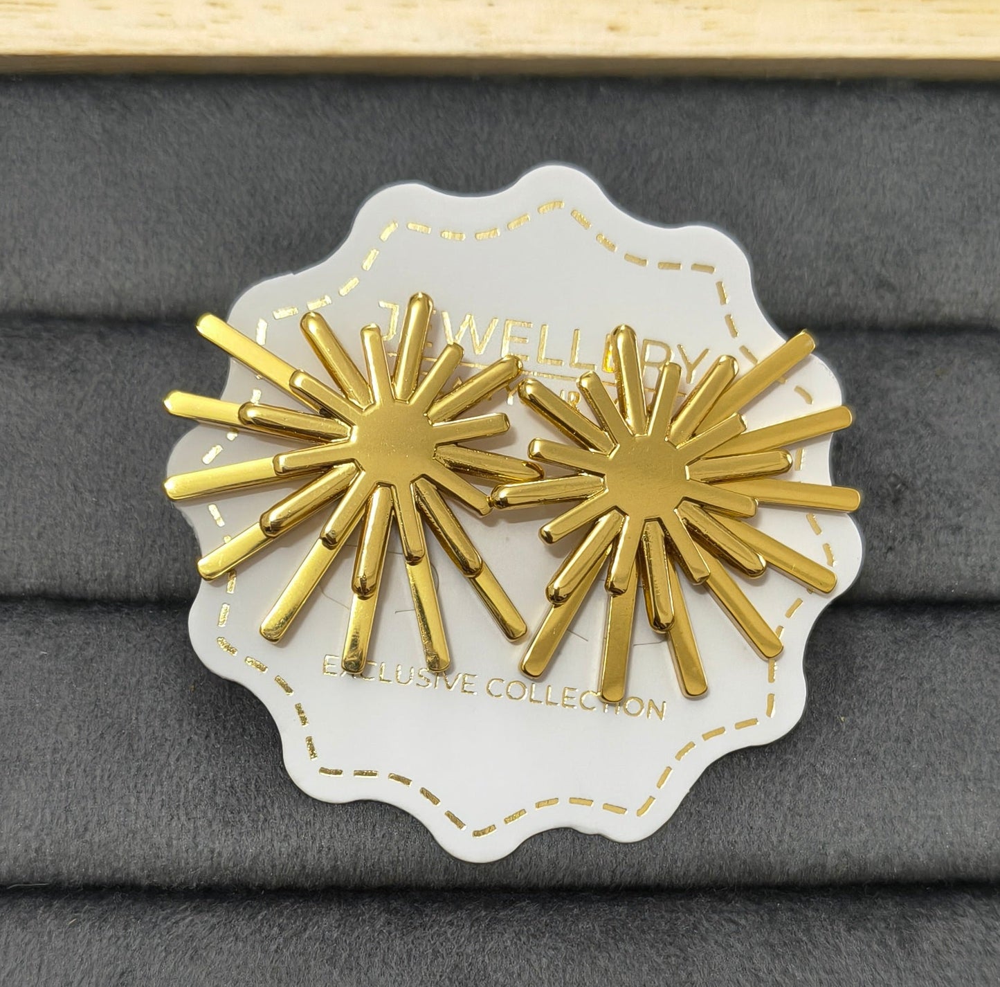 Anti Tarnish Sun Goddess 2 in 1 Style Earrings 18K Gold Plated