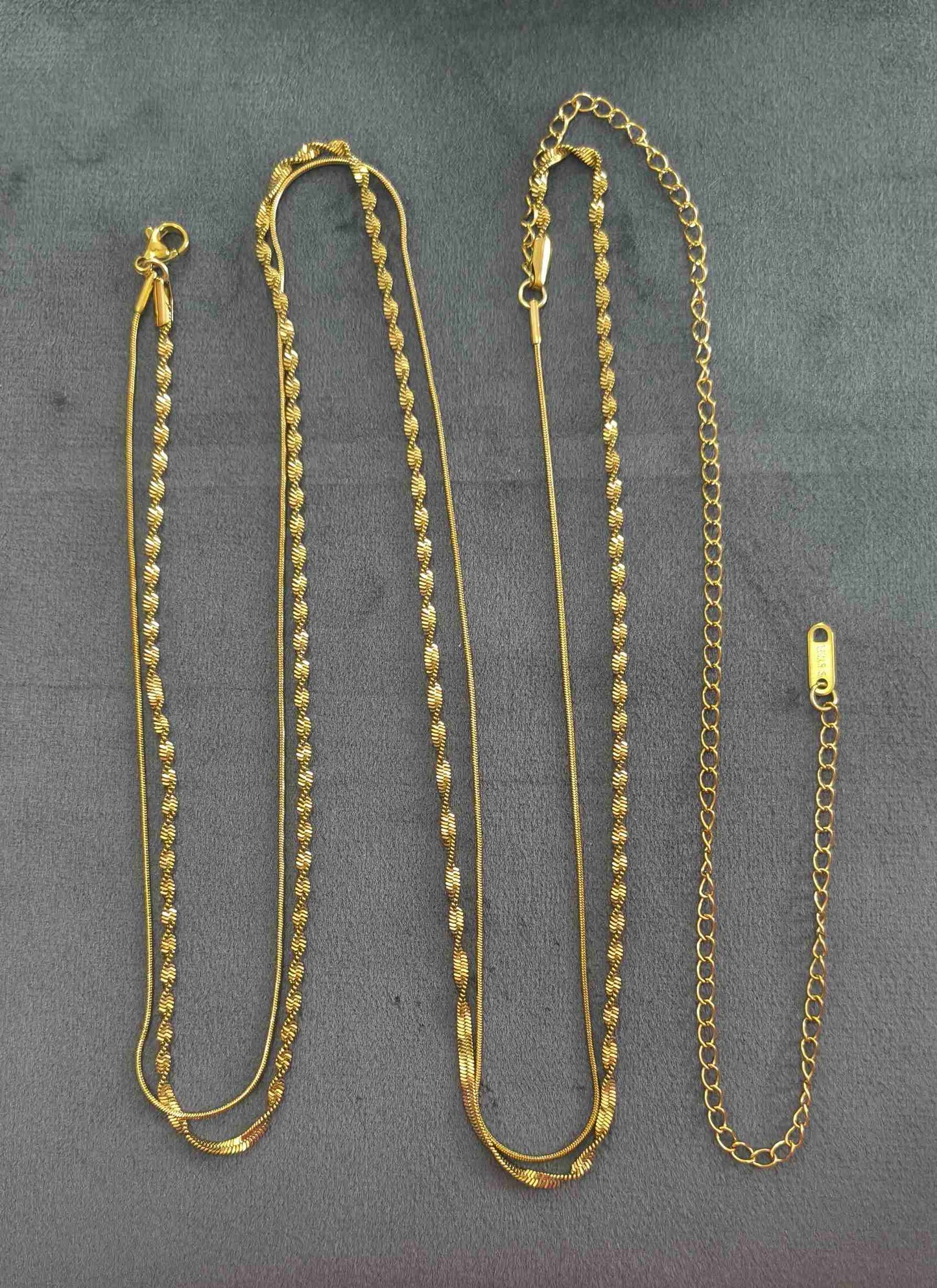 Anti Tarnish Waist Chain Elegant Double Layered 18K Gold