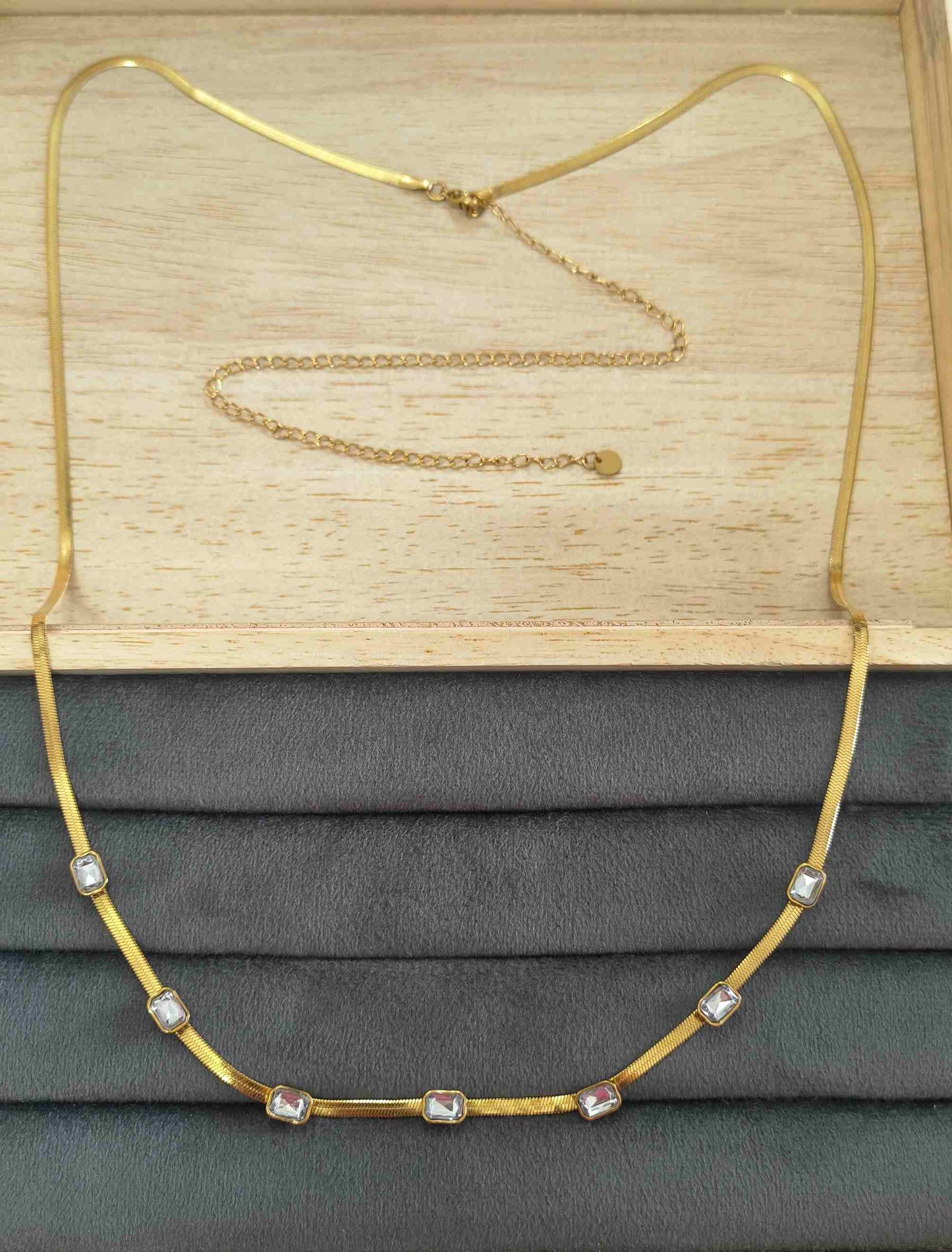 Anti Tarnish Waist Chain Square Crystal Belly Chain 18K Gold