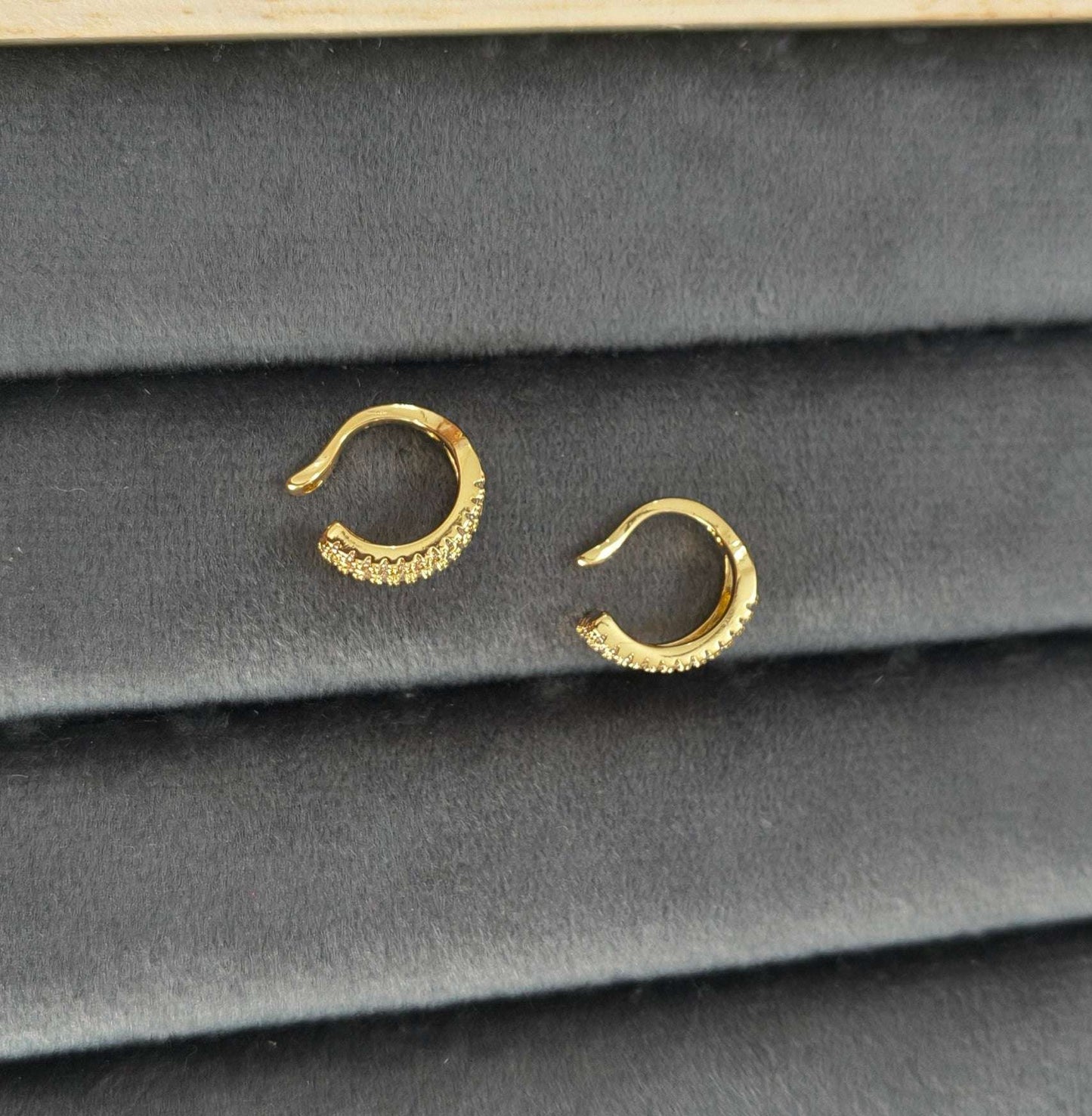 Antitanish Double Line Stone Studded Ear Cuffs 18K Gold Plated
