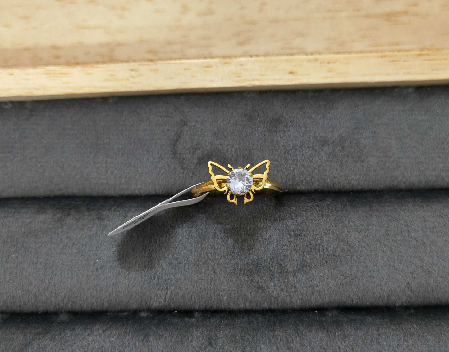 Antitarnish Dainty Butterfly Solitaire Ring 18K Gold Plated