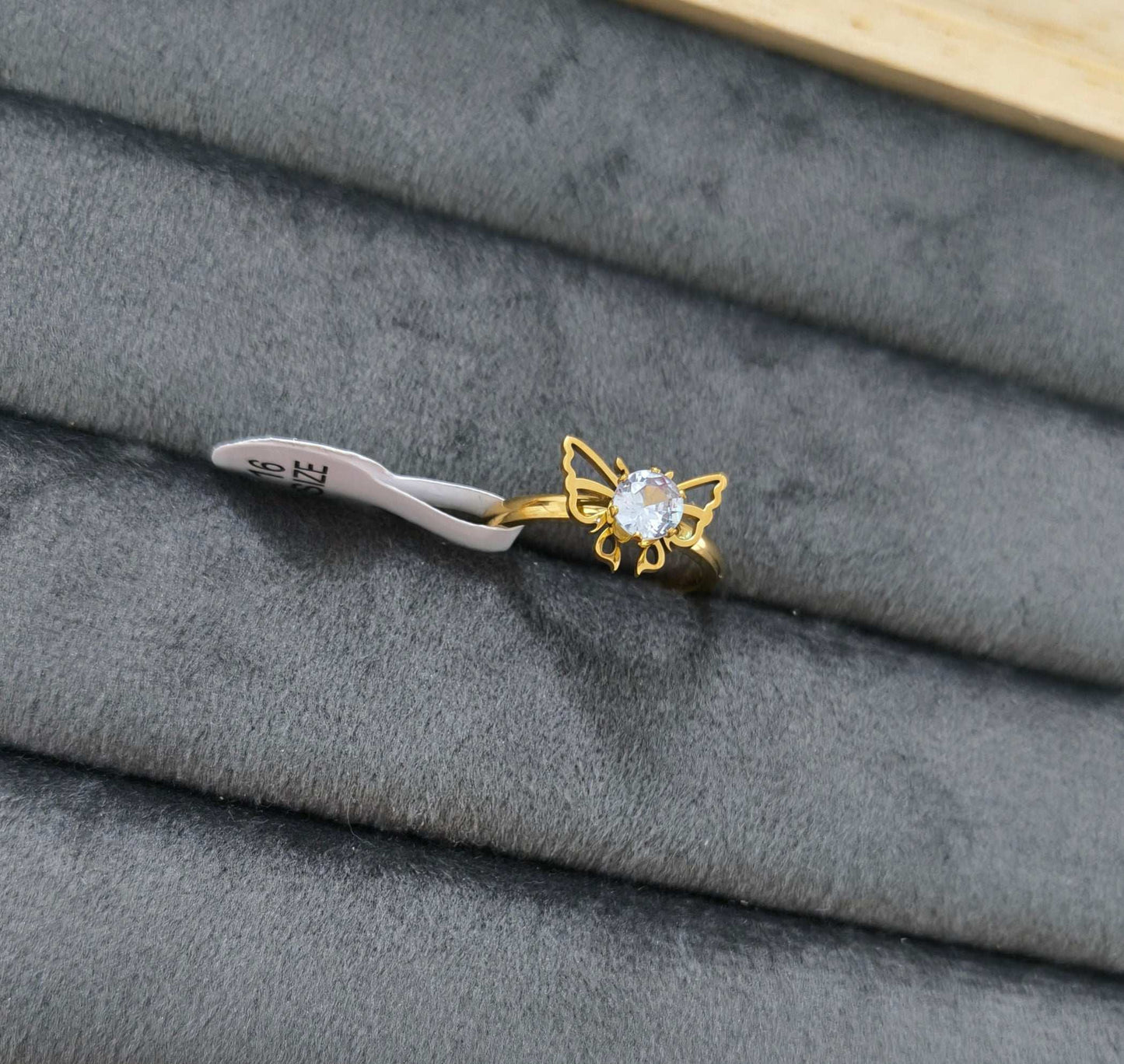 Antitarnish Dainty Butterfly Solitaire Ring 18K Gold Plated
