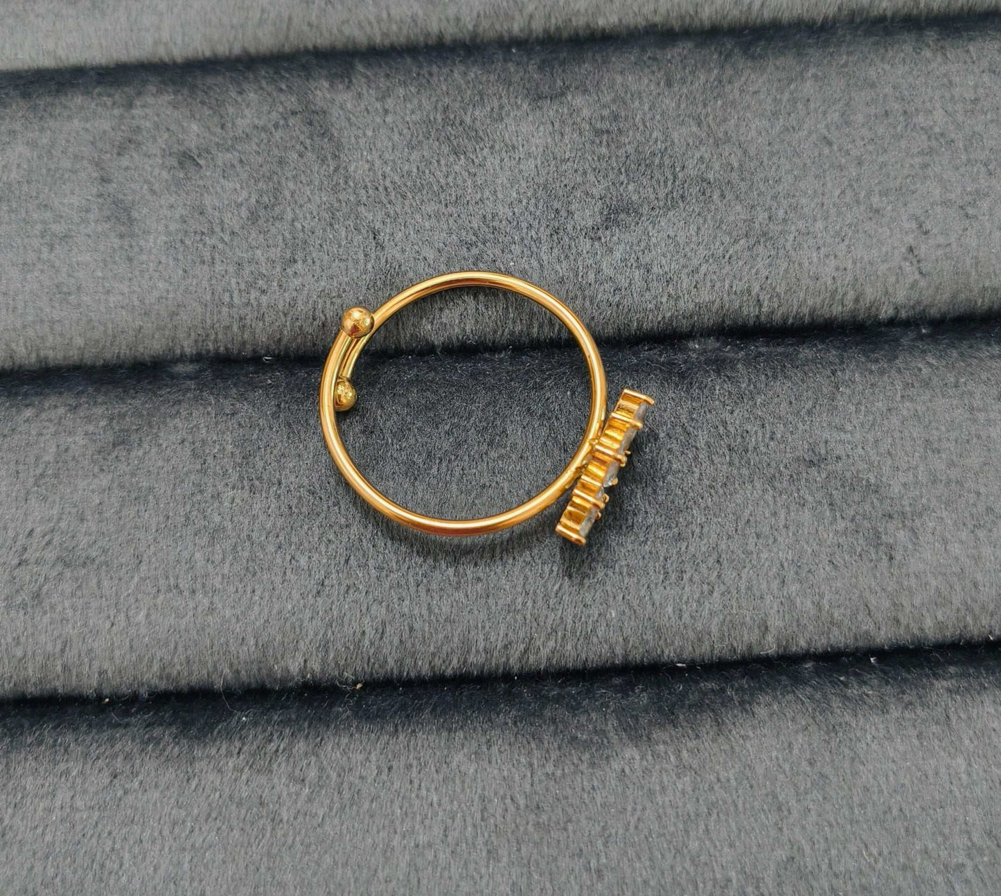 Antitarnish Dainty Crown Solitaire Ring 18K Gold Plated
