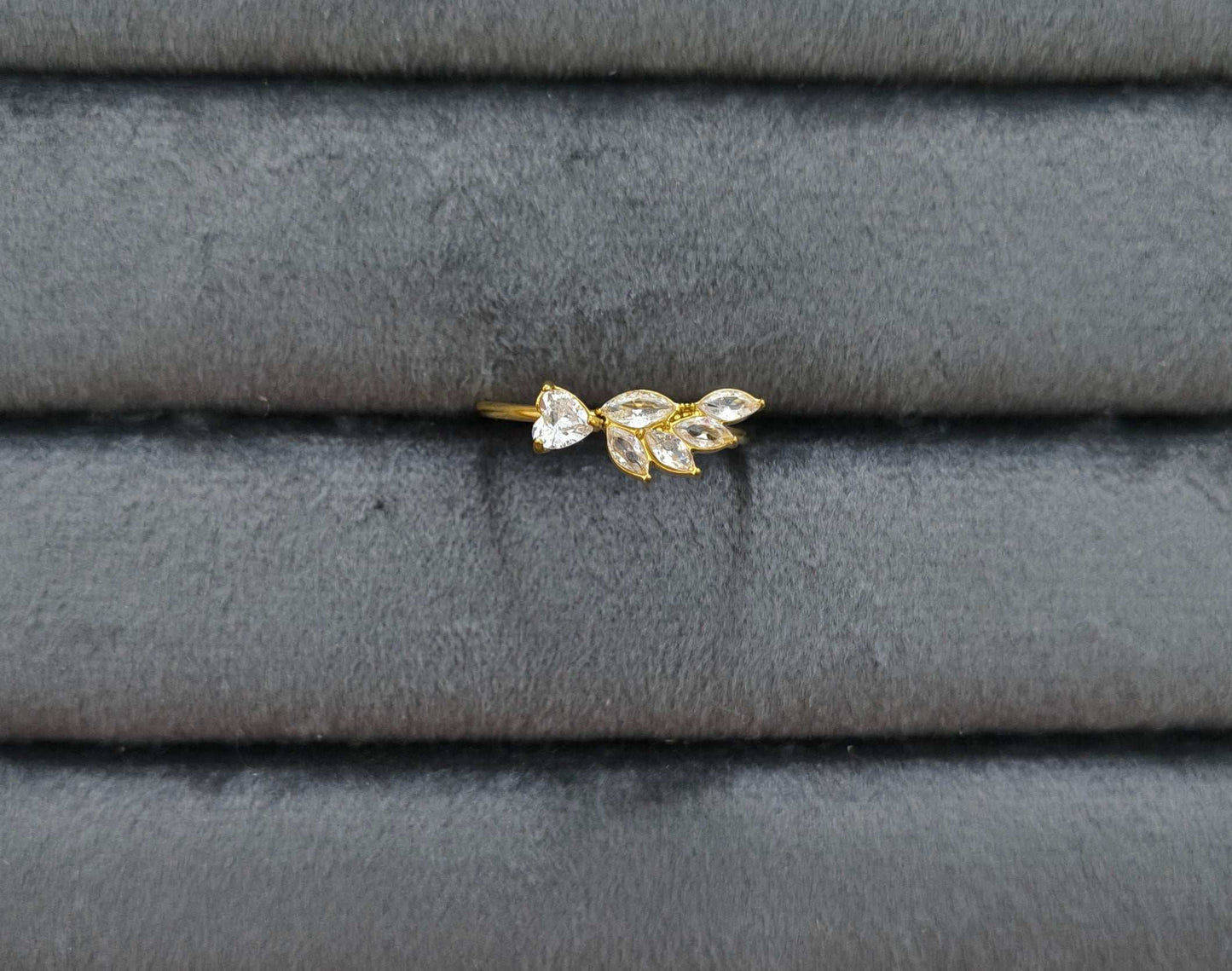 Antitarnish Dainty Heart Solitaire Ring 18K Gold Plated