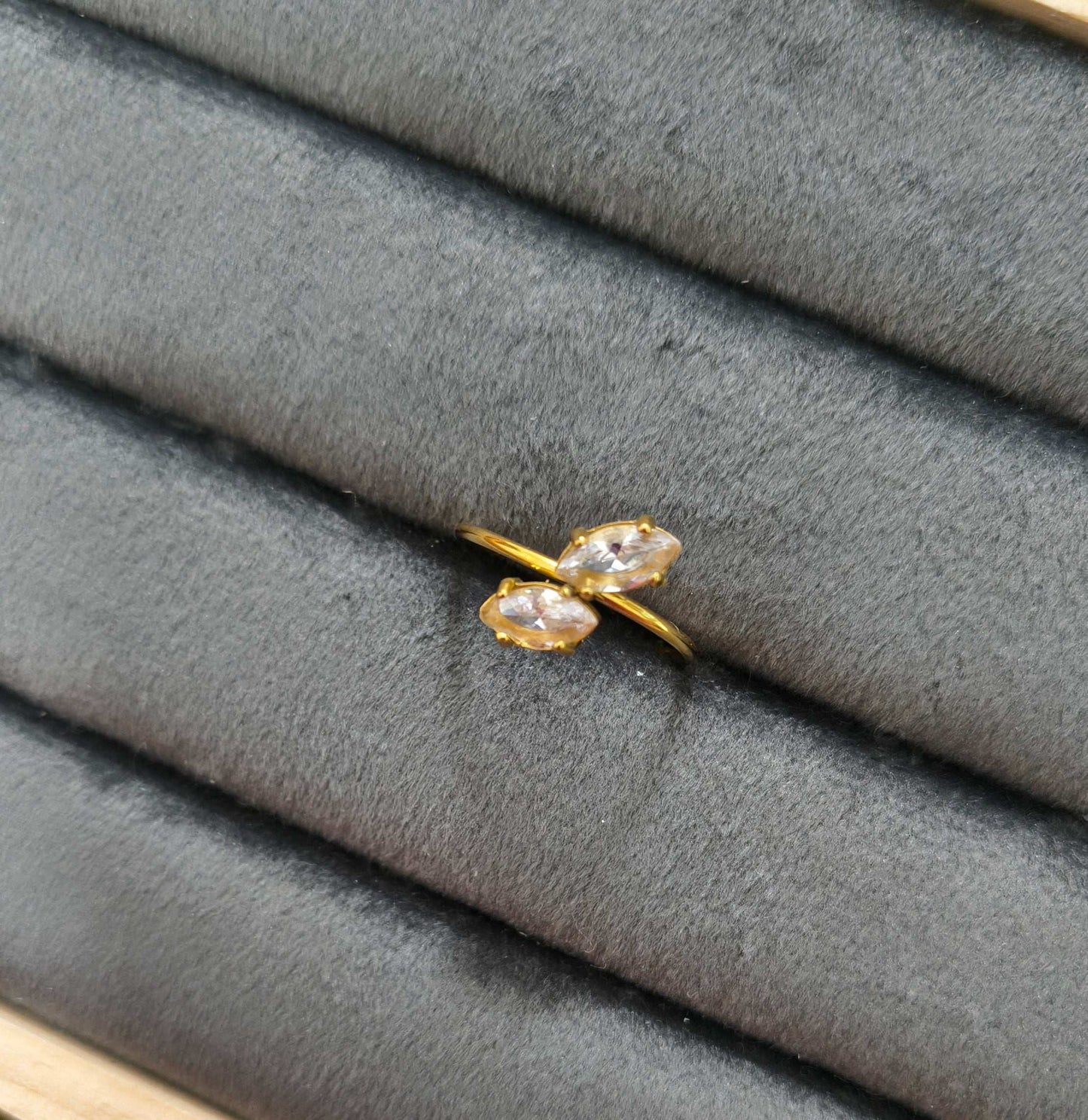 Antitarnish Dainty Solitaire Ring 18K Gold Plated