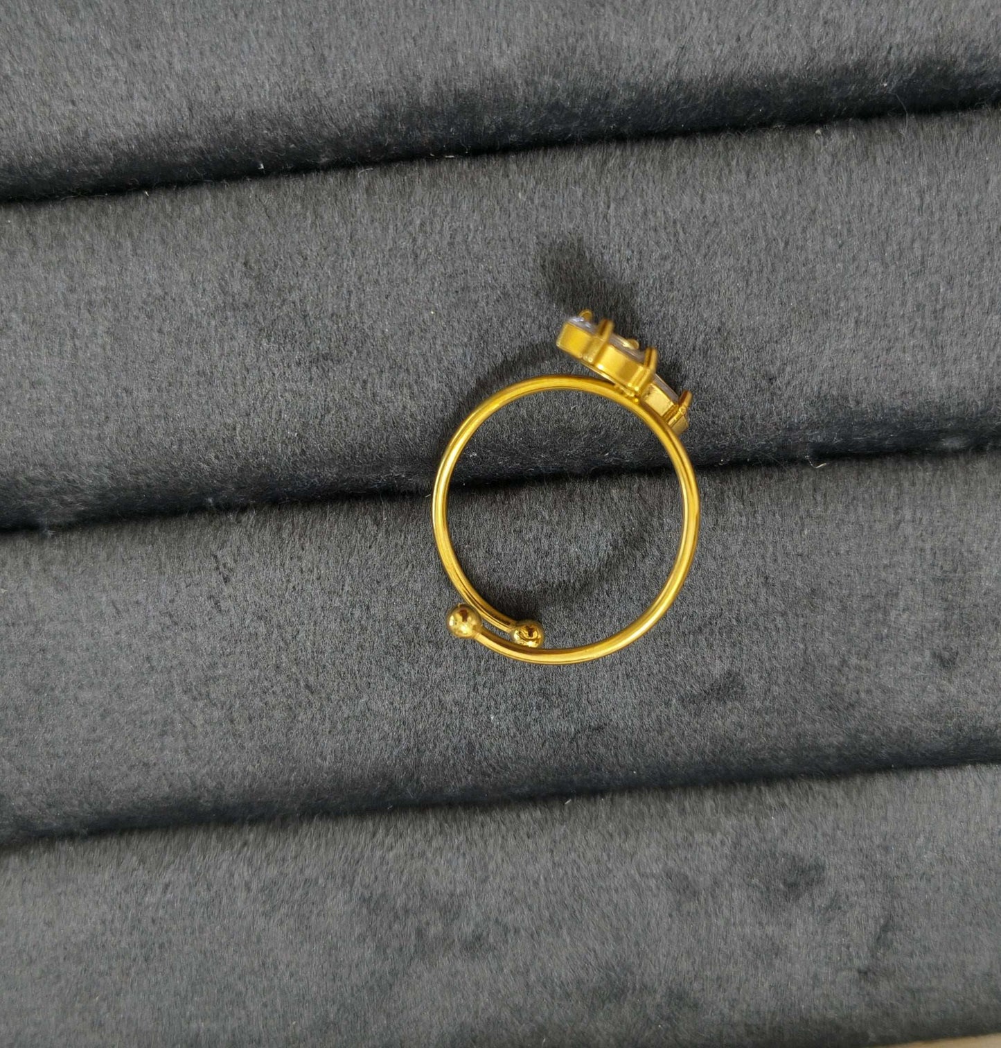 Antitarnish Dainty Solitaire Ring 18K Gold Plated