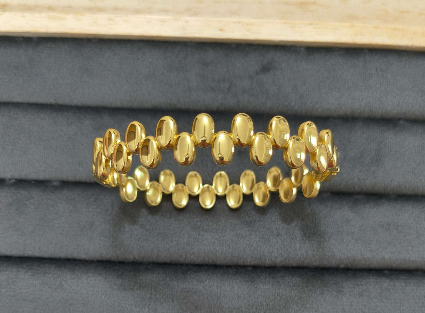 Antitarnish Dot Bean Beaded Bracelet 18K Gold Plated