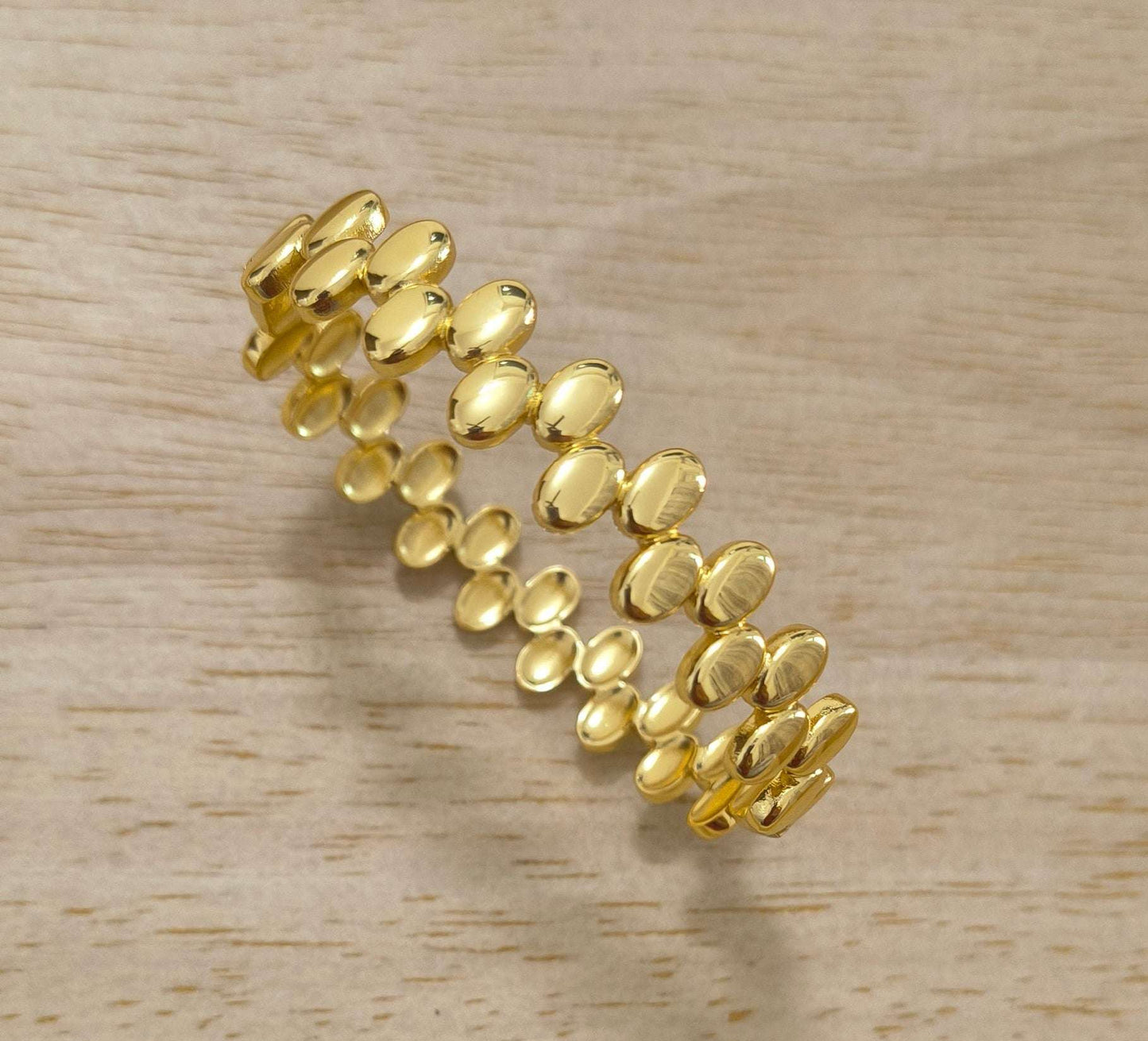 Antitarnish Dot Bean Beaded Bracelet 18K Gold Plated