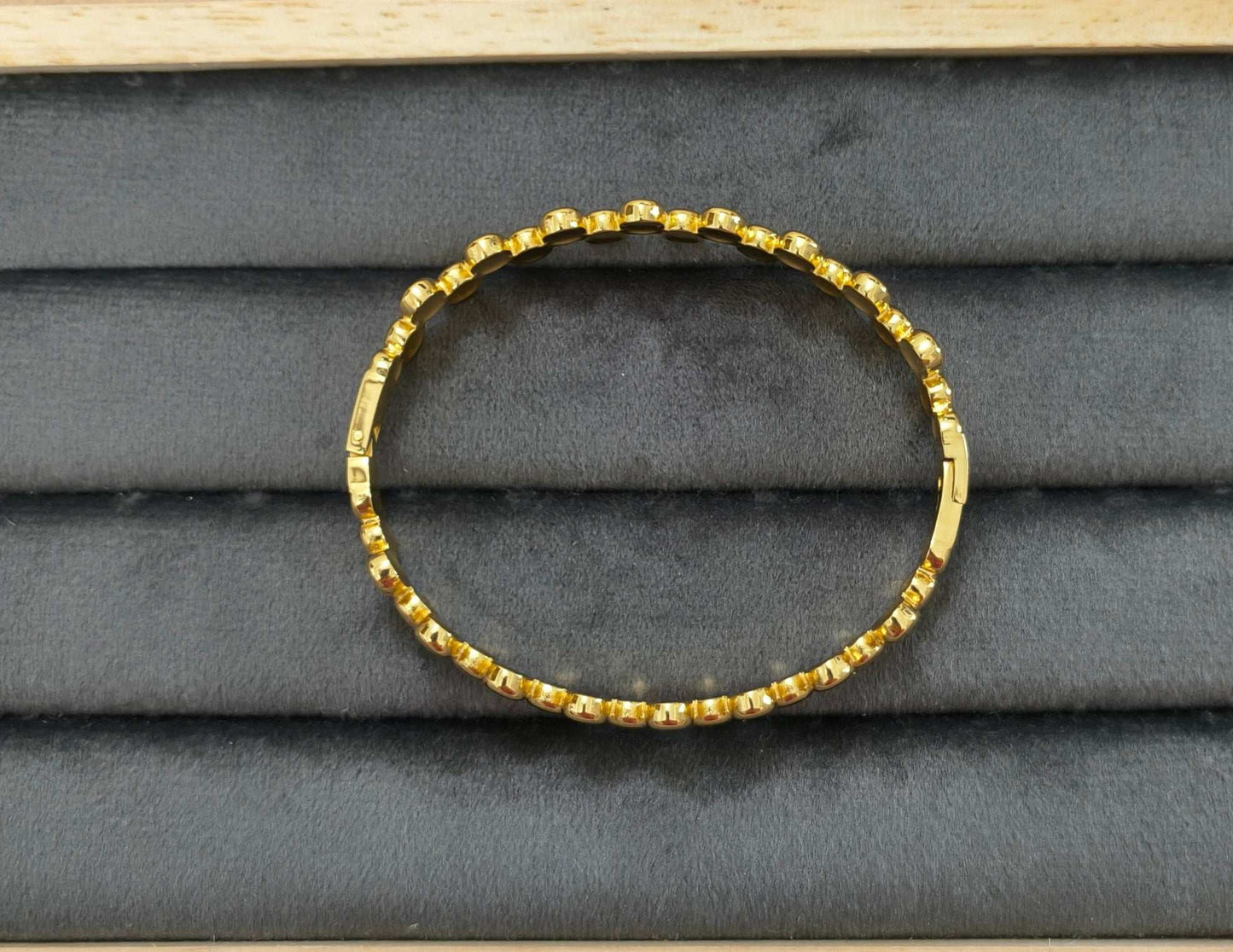 Antitarnish Dot Bean Beaded Bracelet 18K Gold Plated